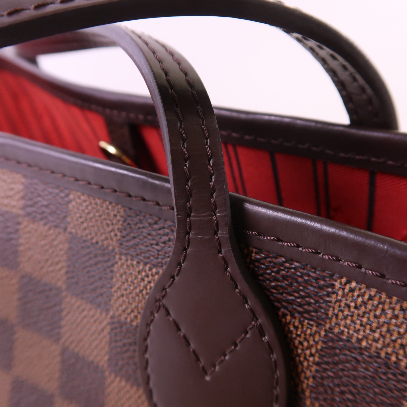 LOUIS VUITTON Damier Neverfull MM金扣肩背袋/手挽袋