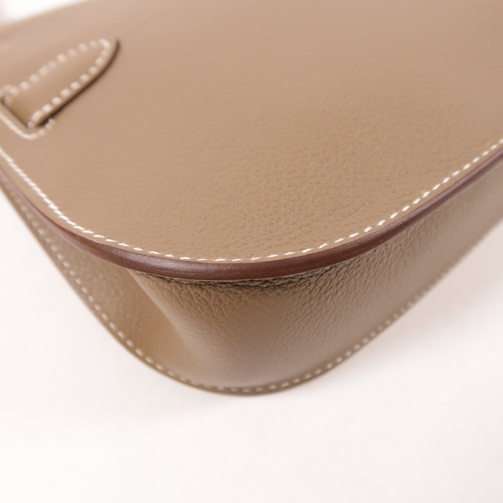 HERMES 【激減優惠】Evercolor皮革Mini Jypsiere銀扣肩背袋Etoupe