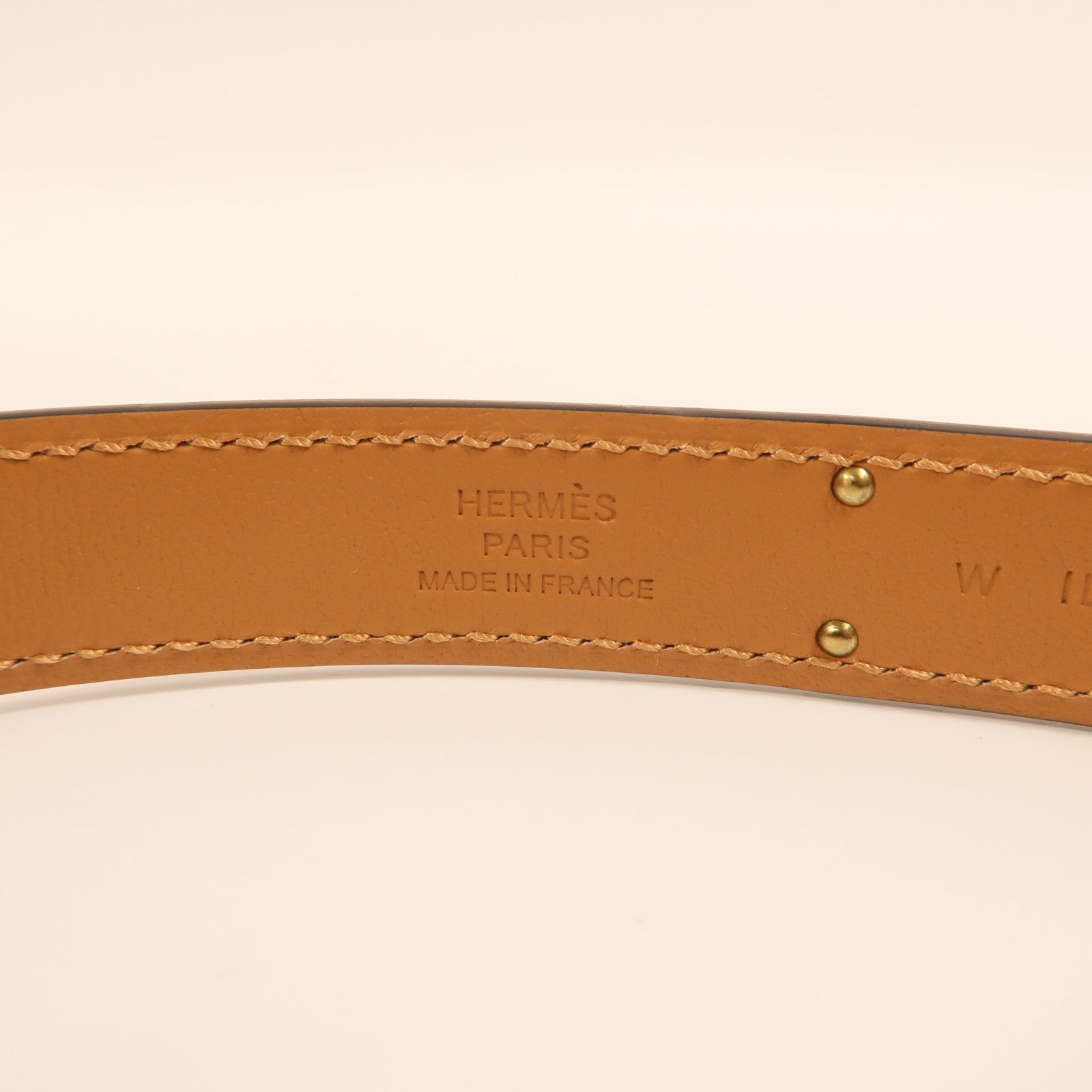 HERMES Epsom皮革Kelly 18 Belt金扣皮帶Gold