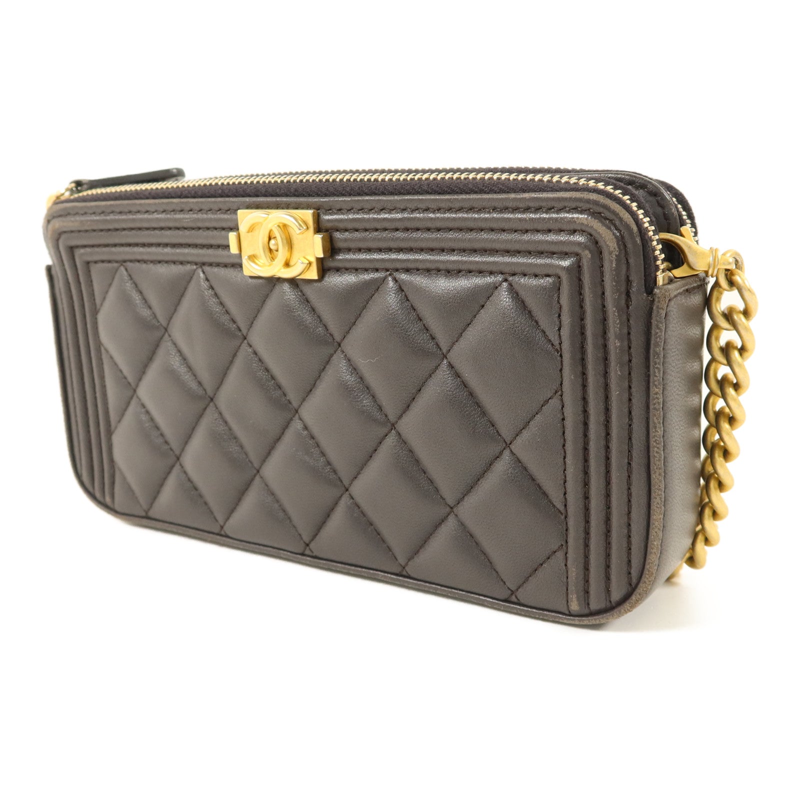 CHANEL 羊皮皮革Chain Shoulder Bag鏈帶肩背袋
