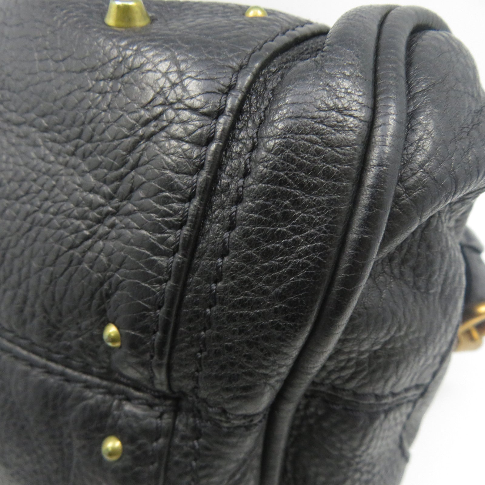 Chloe 【激減優惠】牛皮皮革Shoulder Bag金扣/銀扣肩背袋黑色
