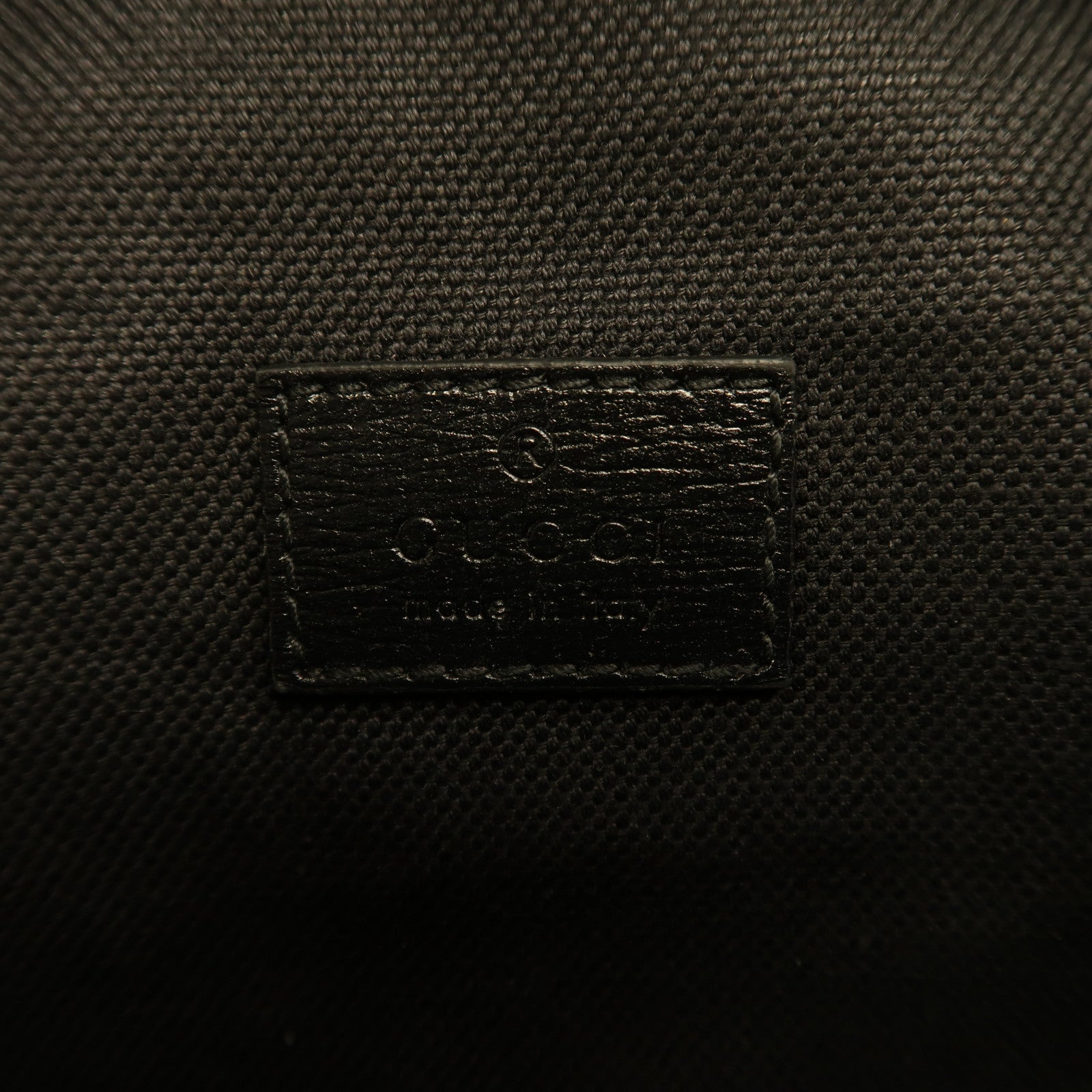 GUCCI 牛皮皮革/塗層帆布GG Retro銀扣腰包黑色