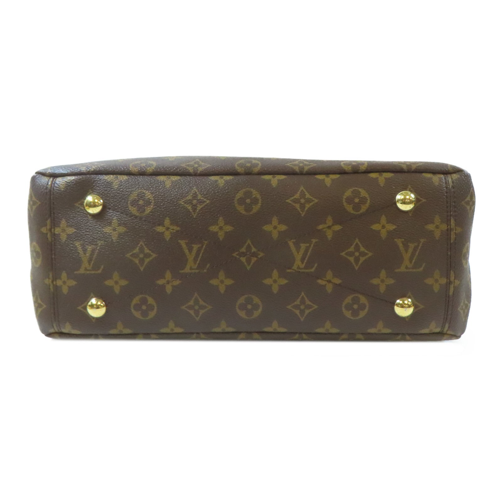 LOUIS VUITTON Monogram Pallas MM金扣手挽肩背兩用袋啡色/紅色