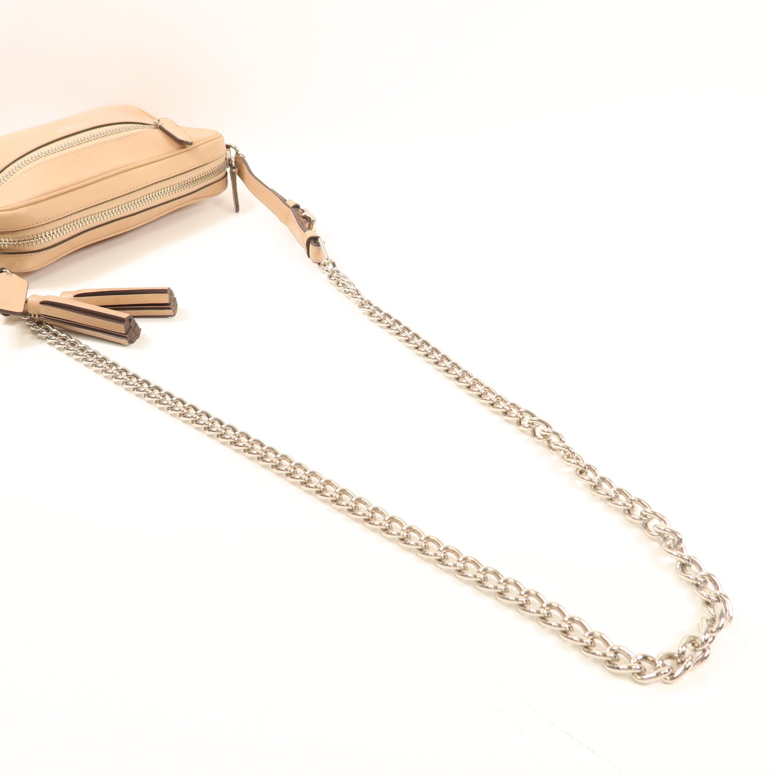 COACH 牛皮皮革Shoulder Bag銀扣肩背袋