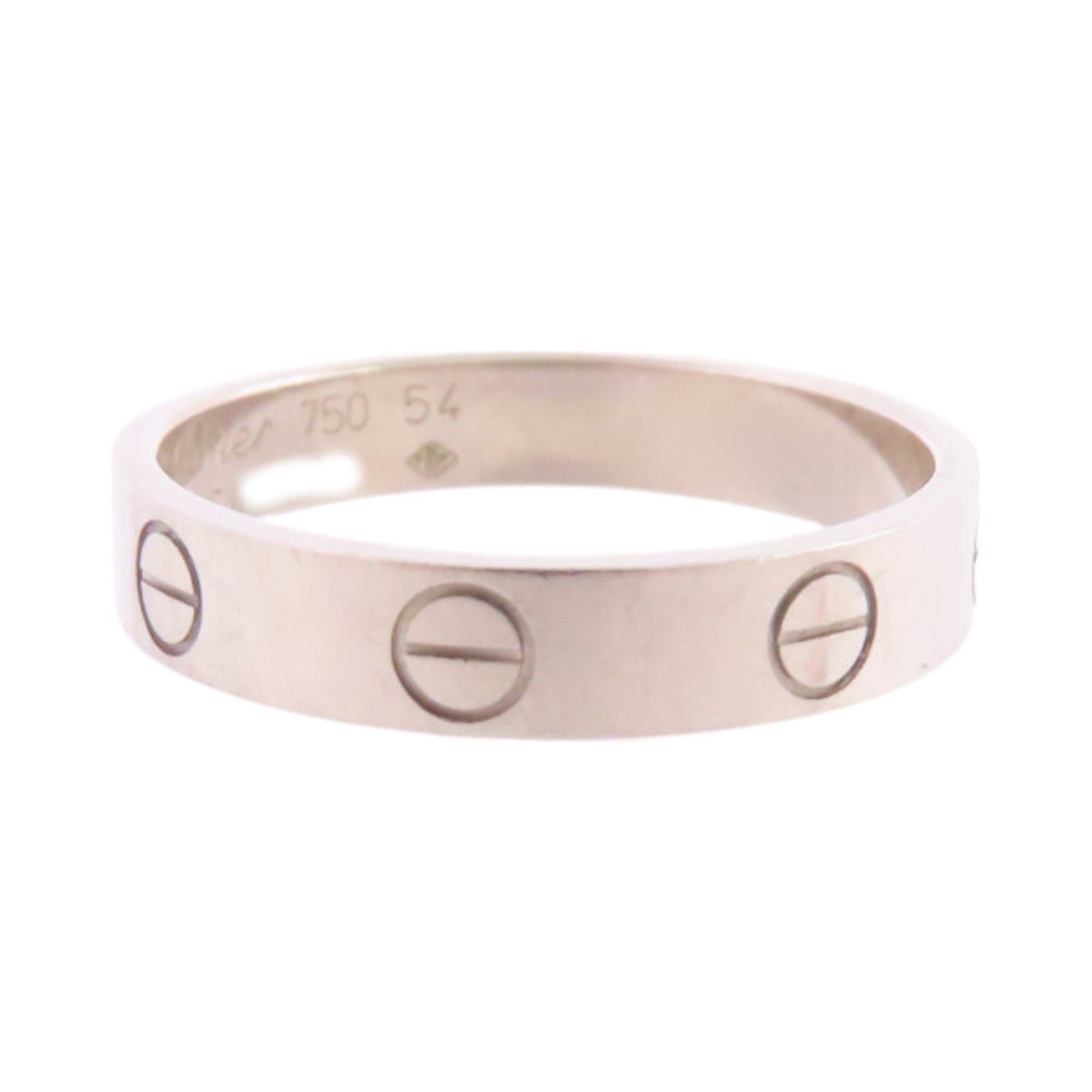 CARTIER Mini Love Ring #54/US#6.5 B4085154 18K White Gold