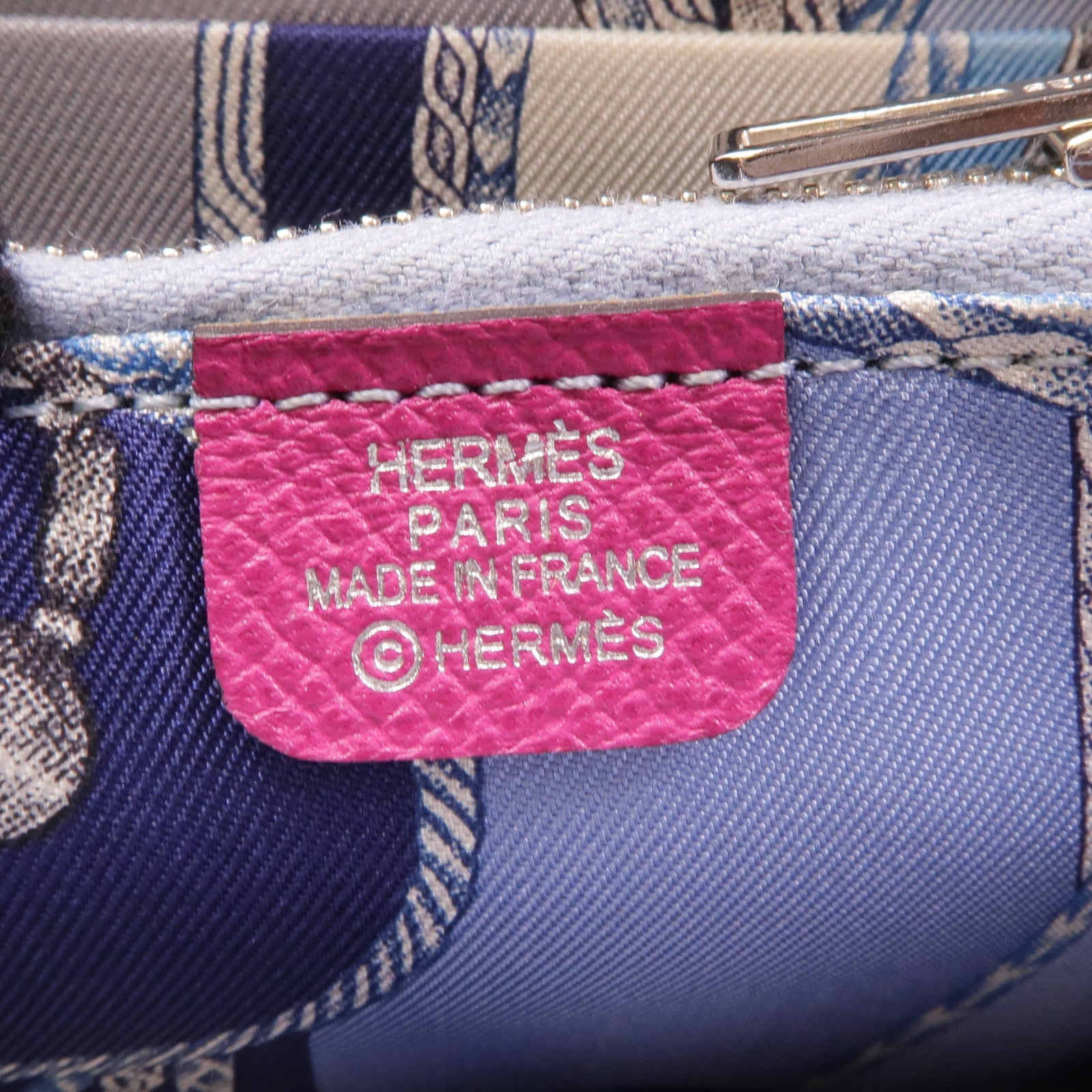 HERMES Epsom皮革Silk In Compact Wallet銀扣錢包L3 Rose Purple