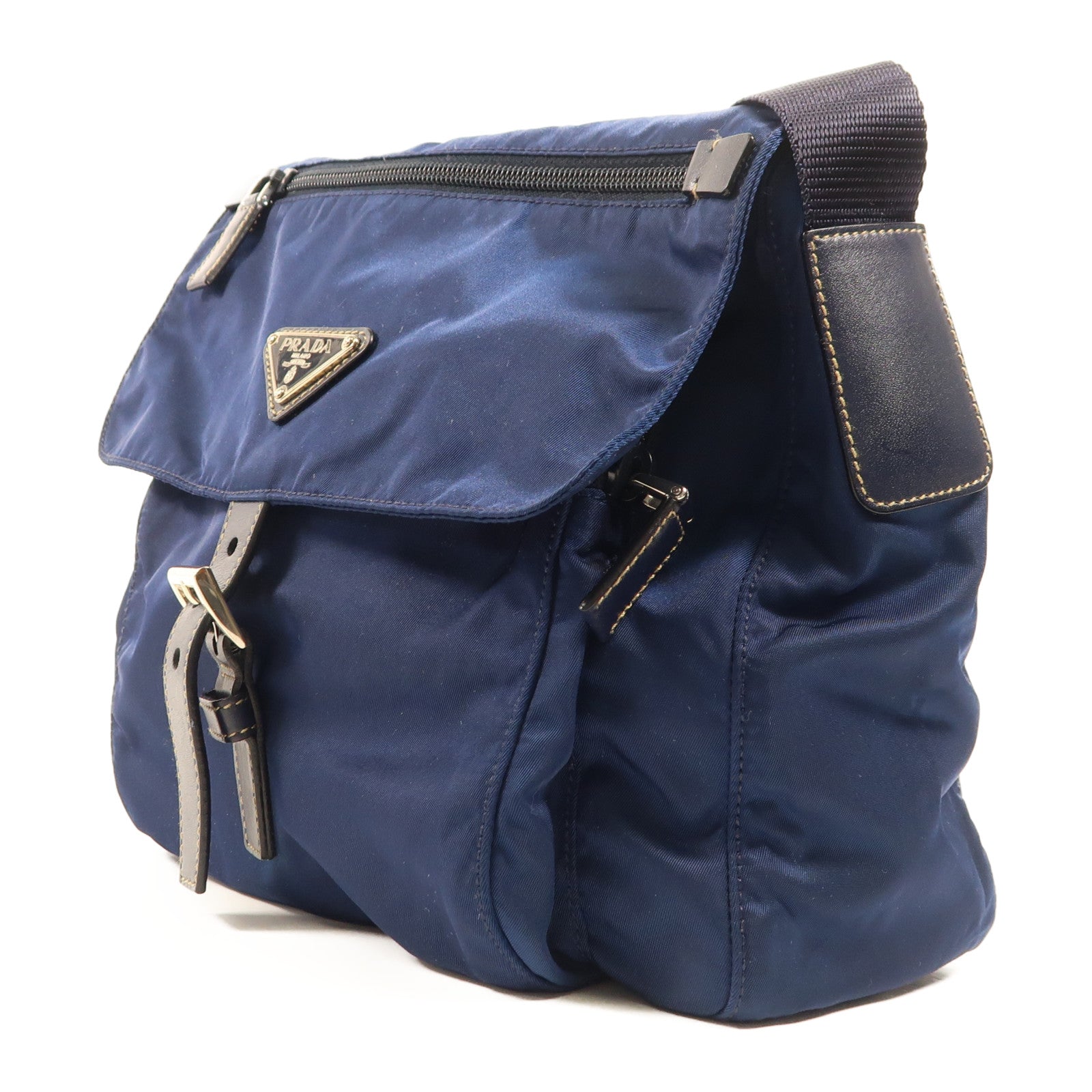 PRADA 尼龍Shoulder Bag銀扣肩背袋
