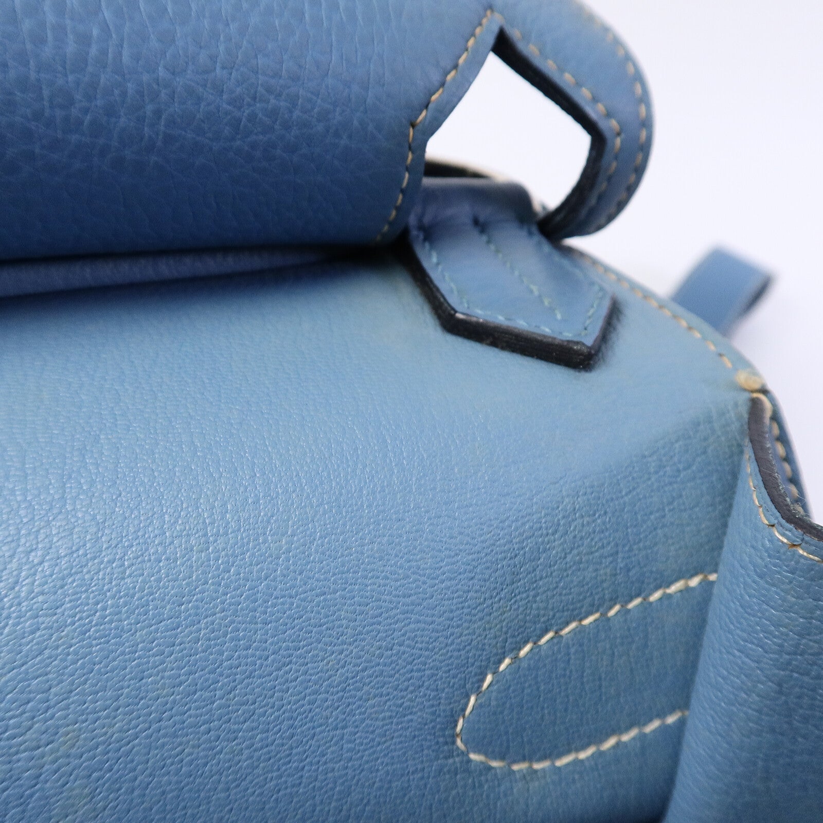 HERMES Clemence皮革Jypsiere 34肩背袋Bleu Jean