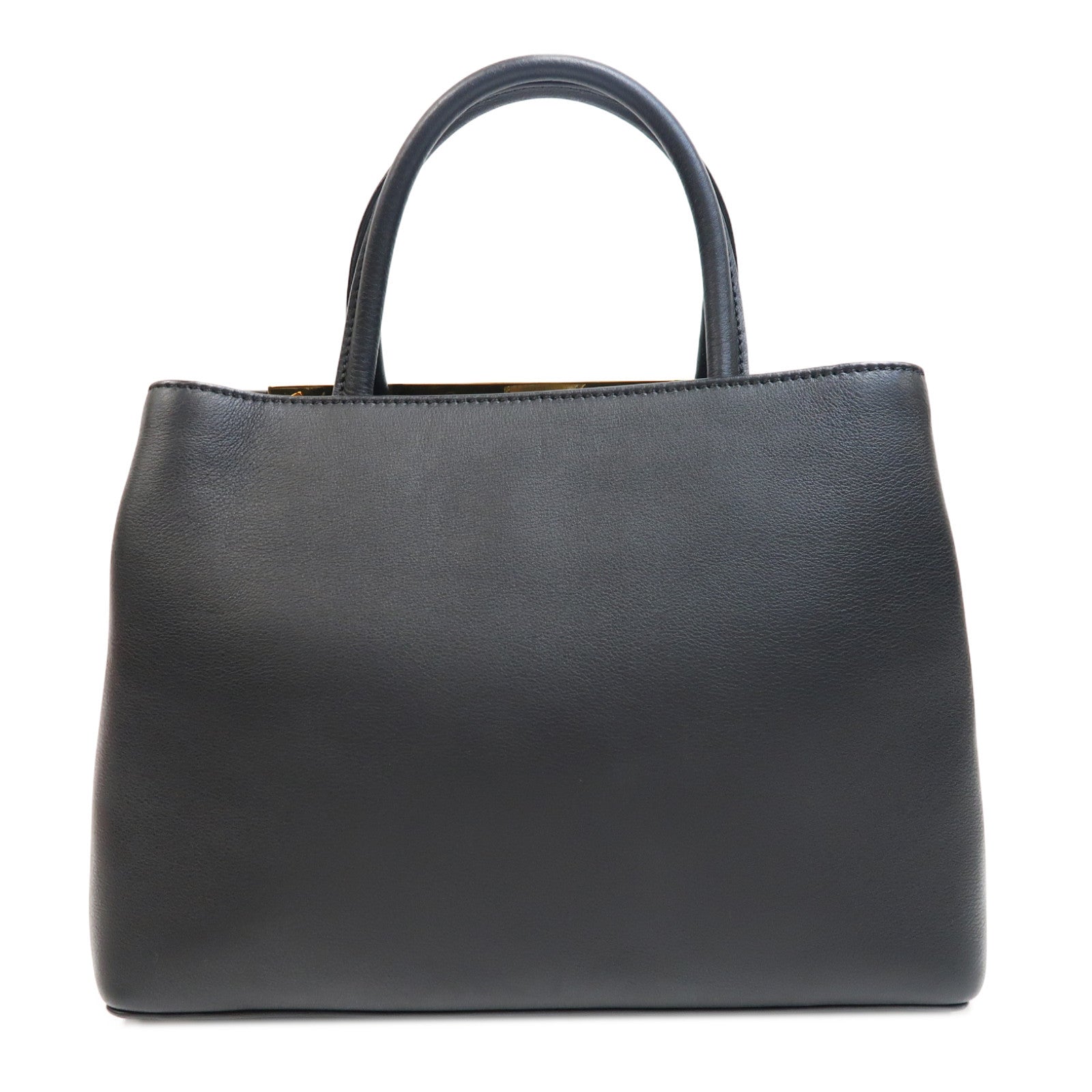 FENDI 牛皮皮革2 Jours金扣手挽肩背兩用袋黑色