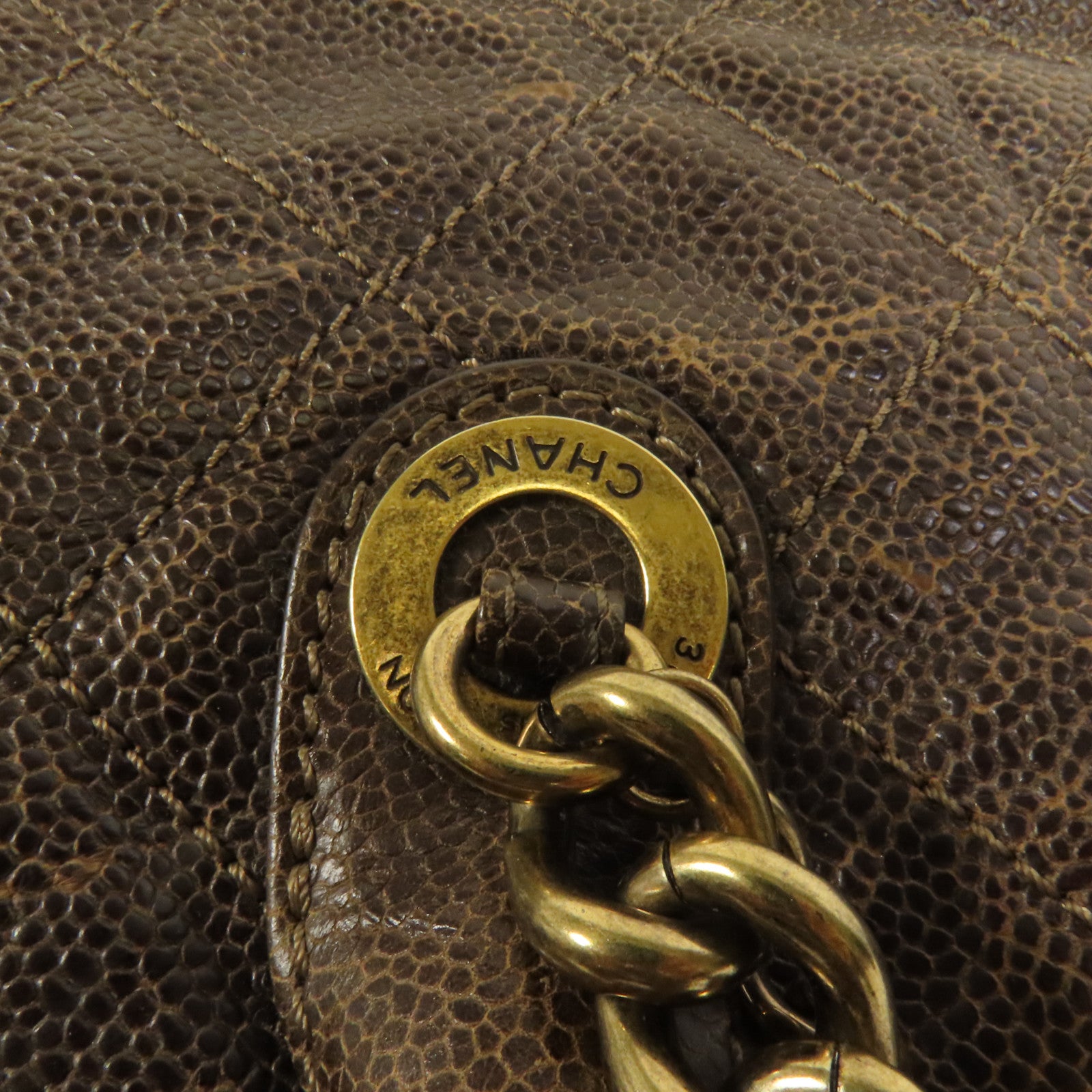 CHANEL 牛皮皮革Shoulder Bag金扣手挽肩背兩用袋