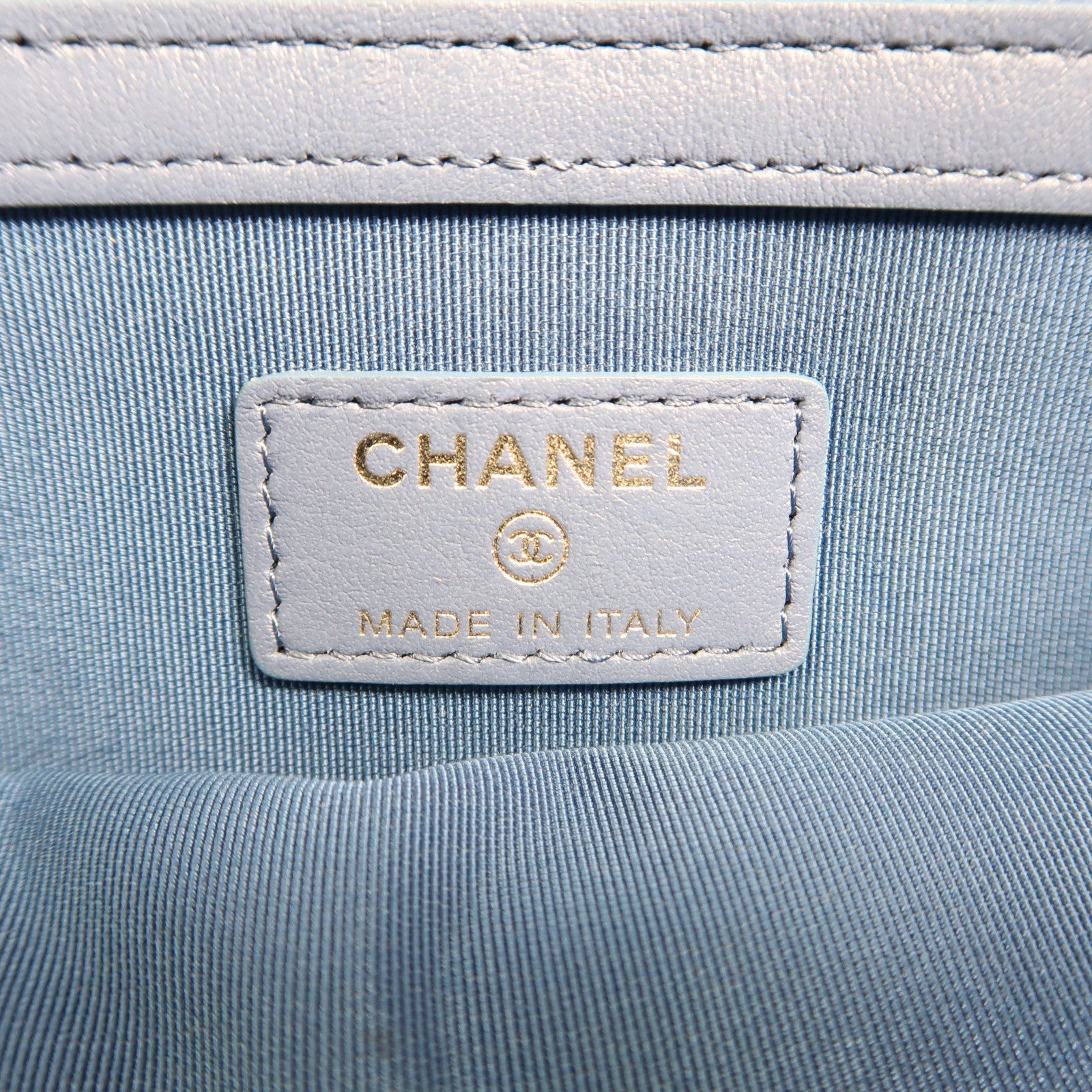 CHANEL 牛仔布Clutch銀扣手拿包