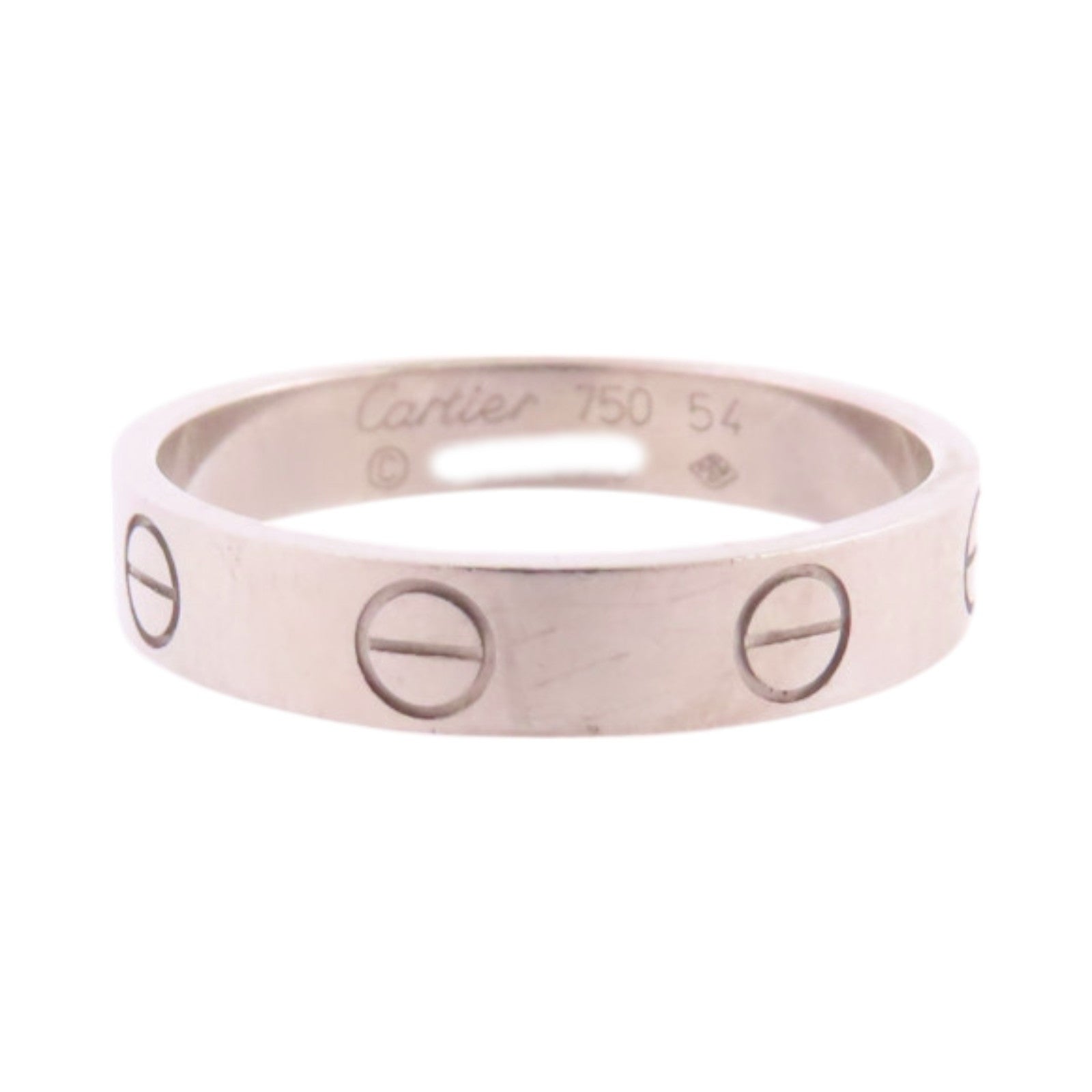 CARTIER Mini Love Ring #54/US#6.5 B4085154 18K White Gold