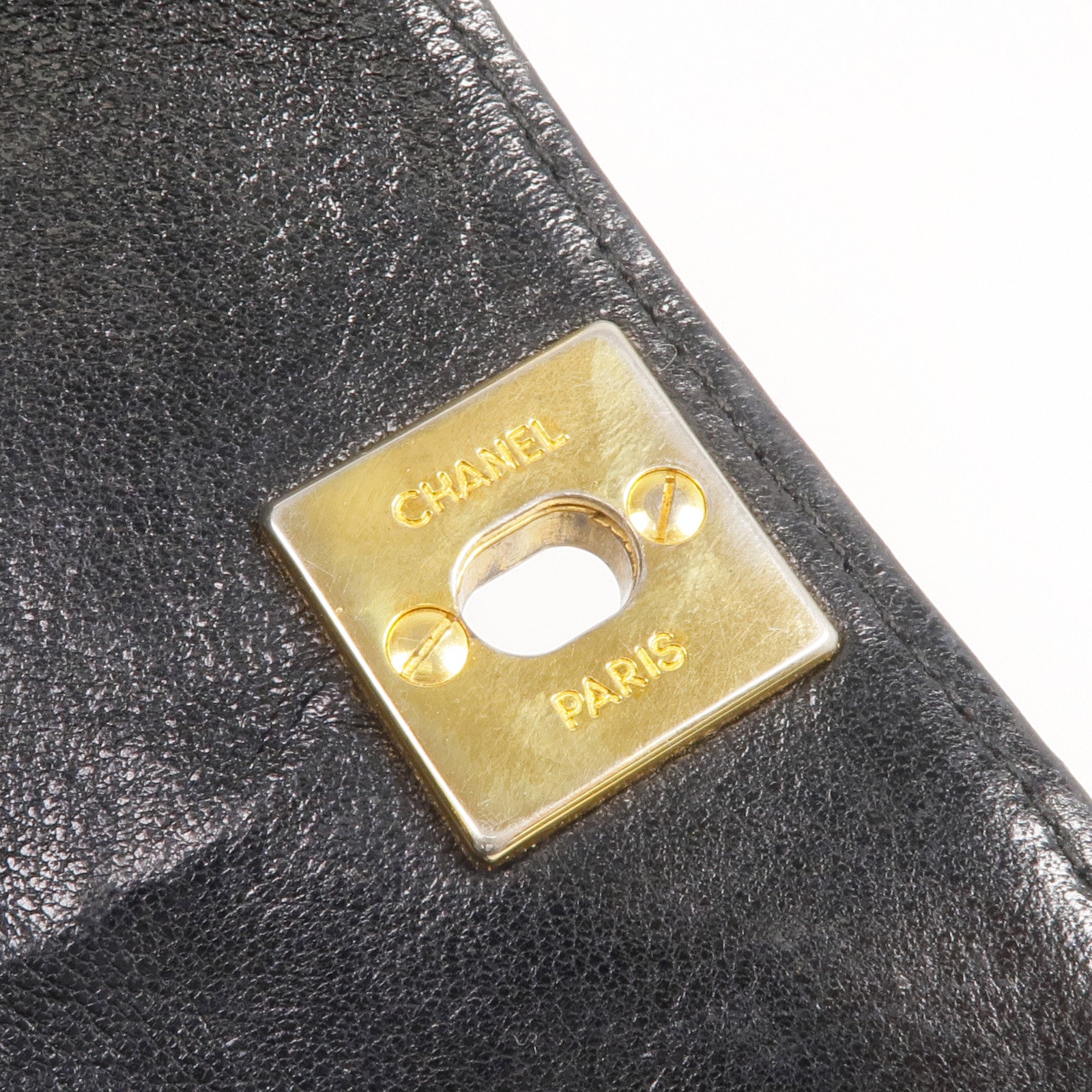 CHANEL 羊皮皮革Chain Shoulder金扣鏈帶肩背袋