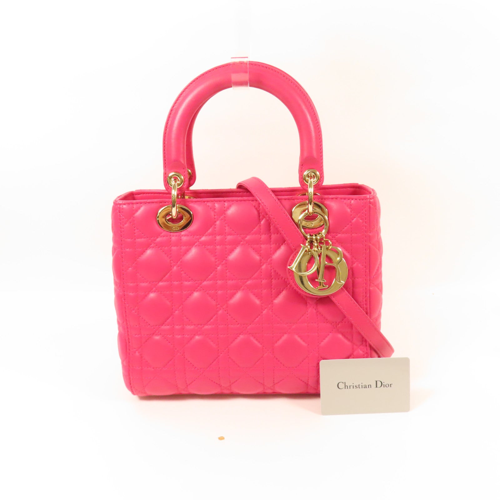 Dior 羊皮皮革Lady Dior金扣手挽肩背兩用袋