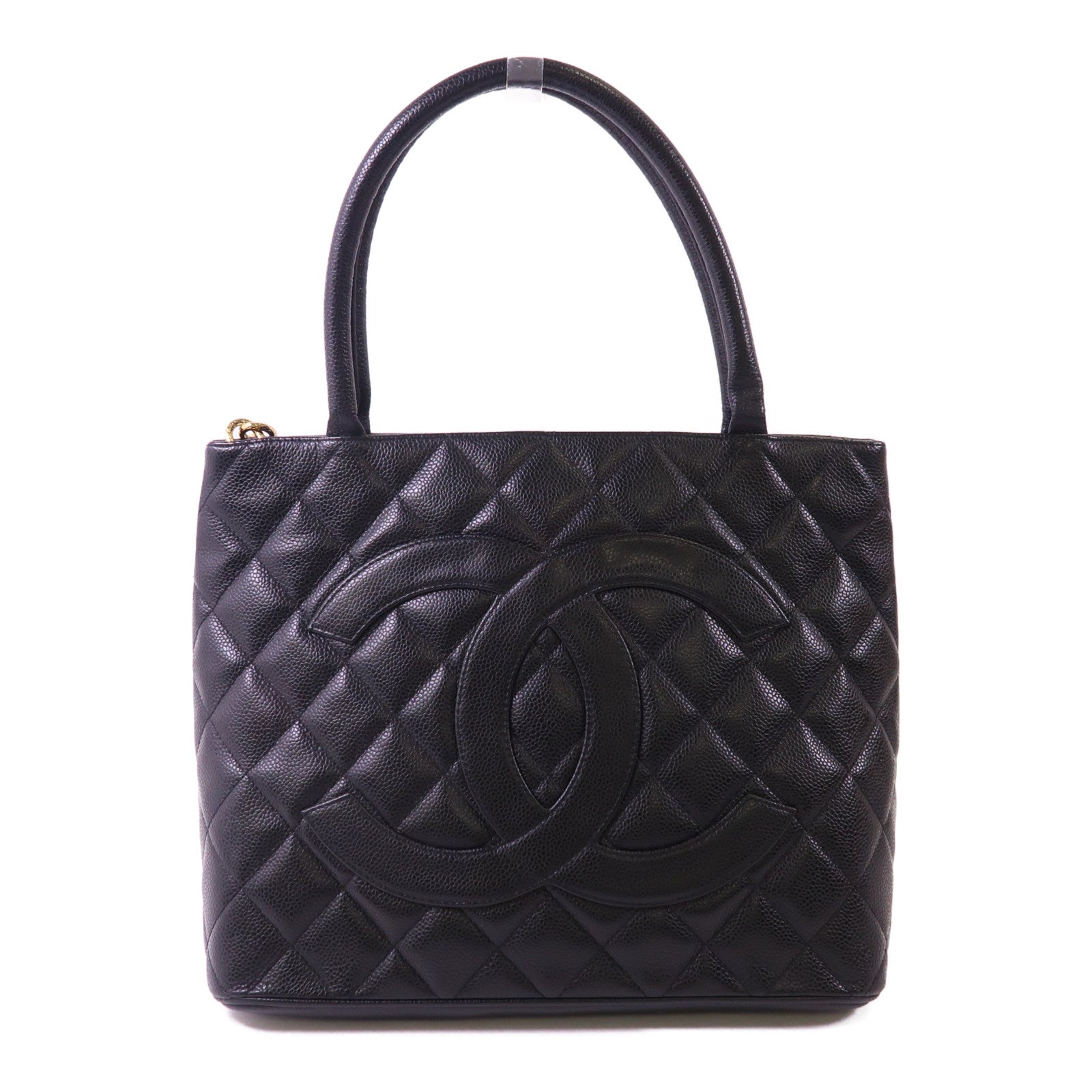 CHANEL 牛皮皮革Handbag金扣手挽袋