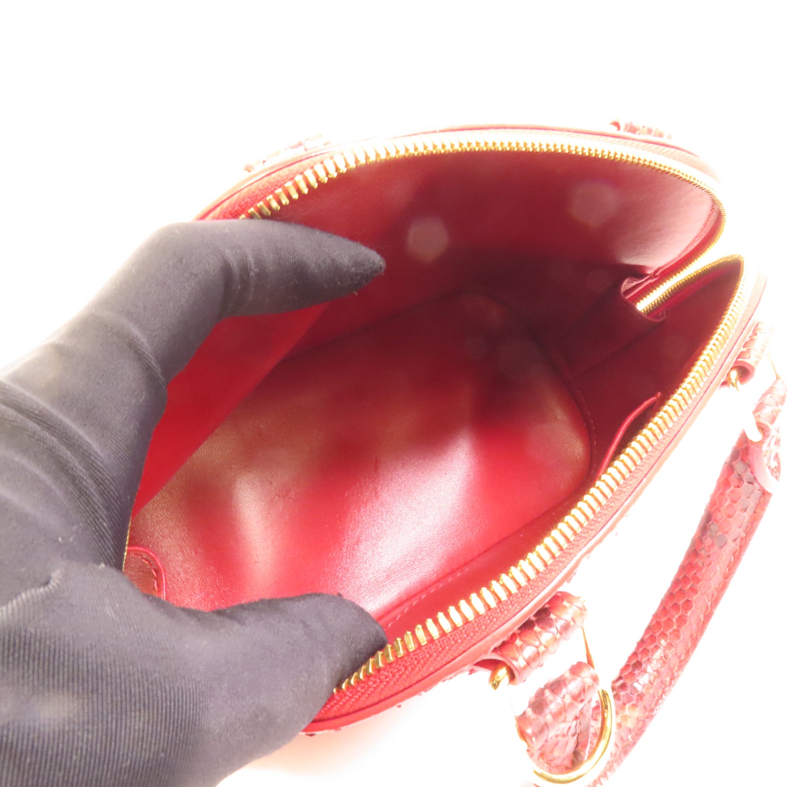 LOUIS VUITTON 蛇皮皮革Alma BB金扣手挽肩背兩用袋