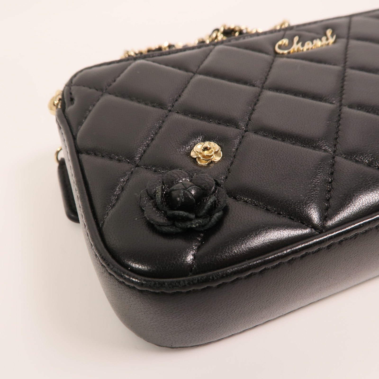 CHANEL 羊皮皮革CC Mark Matelasse Bag金扣鏈帶肩背袋