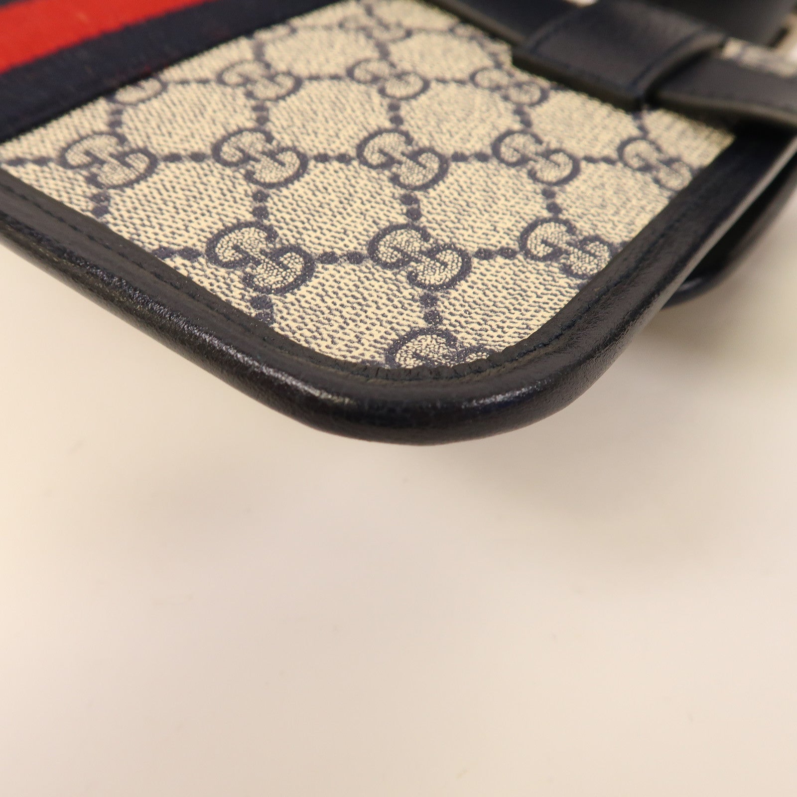 GUCCI 【激減優惠】塗層帆布Ophidia GG銀扣腰包黑色