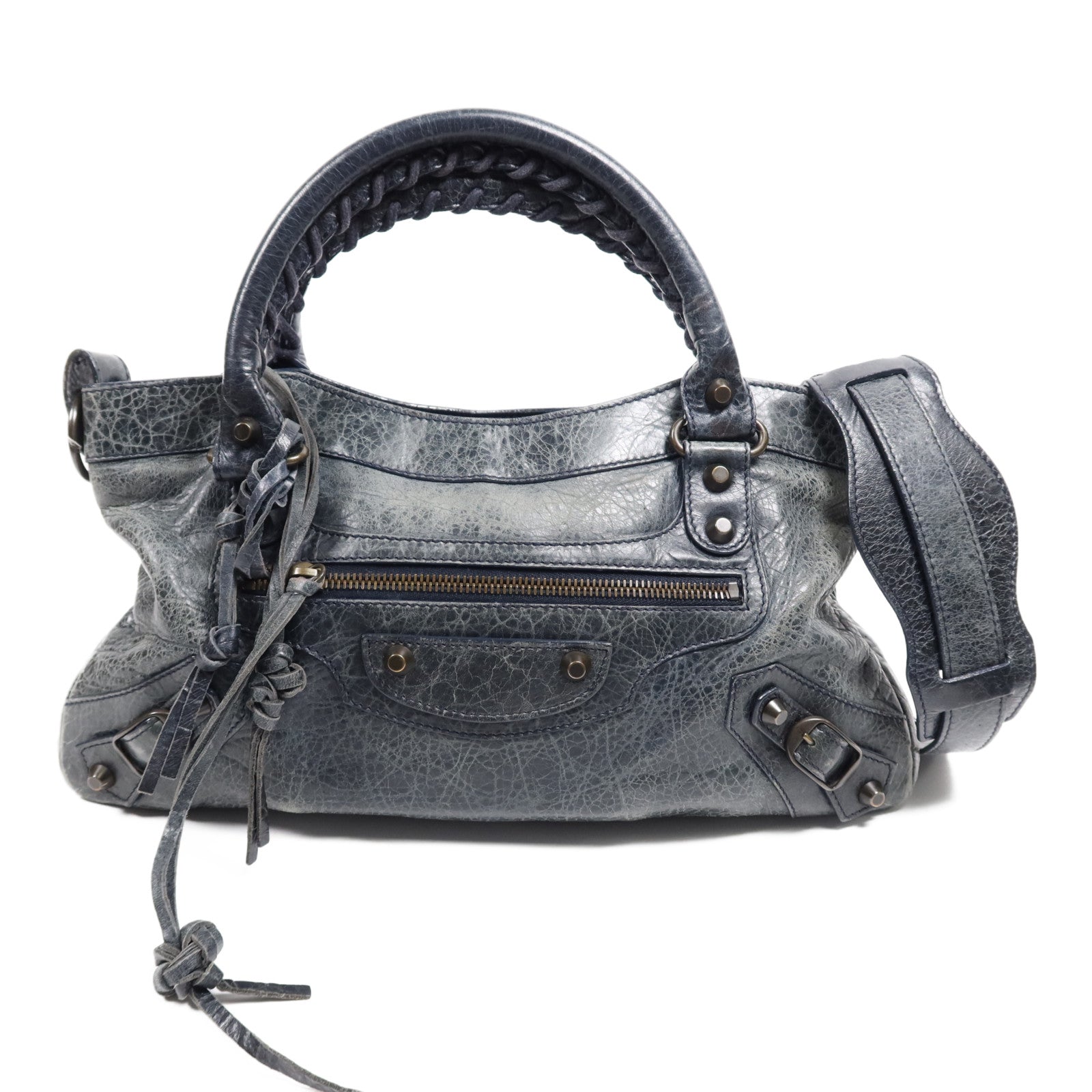 BALENCIAGA 牛皮皮革First金扣手挽肩背兩用袋
