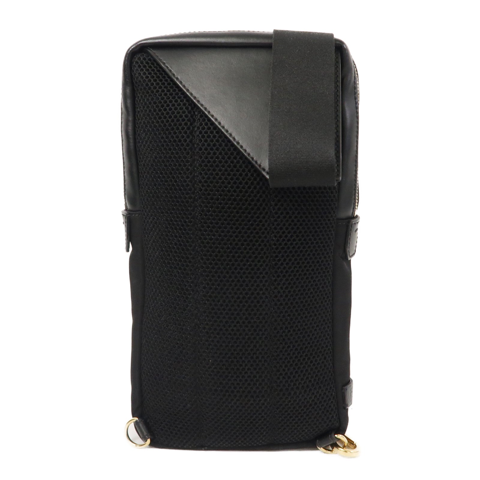 FENDI 牛皮皮革Monster Baggy Body Bag金扣腰包黑色