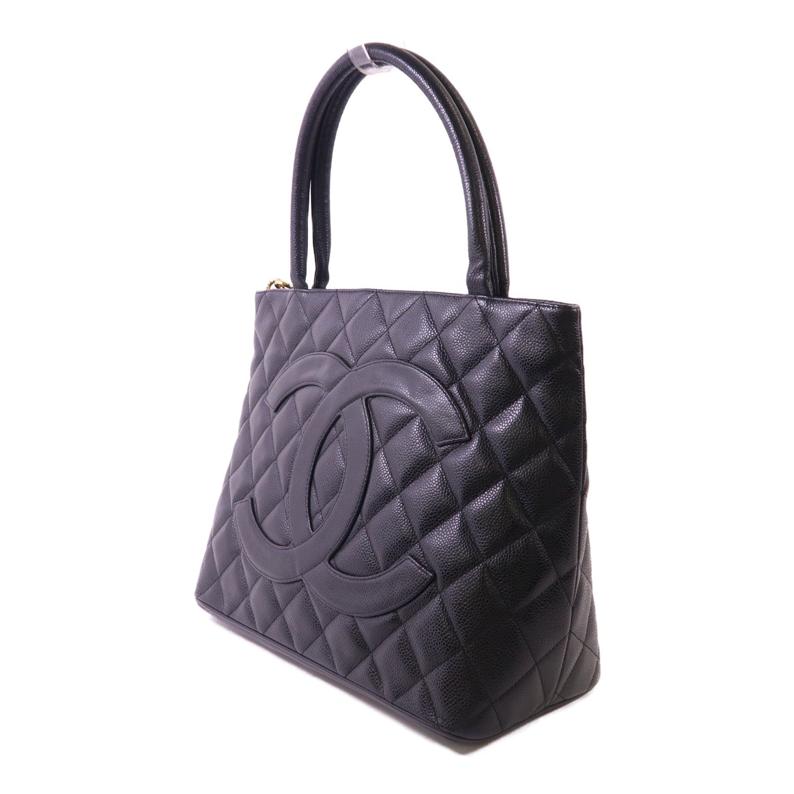 CHANEL 牛皮皮革Handbag金扣手挽袋