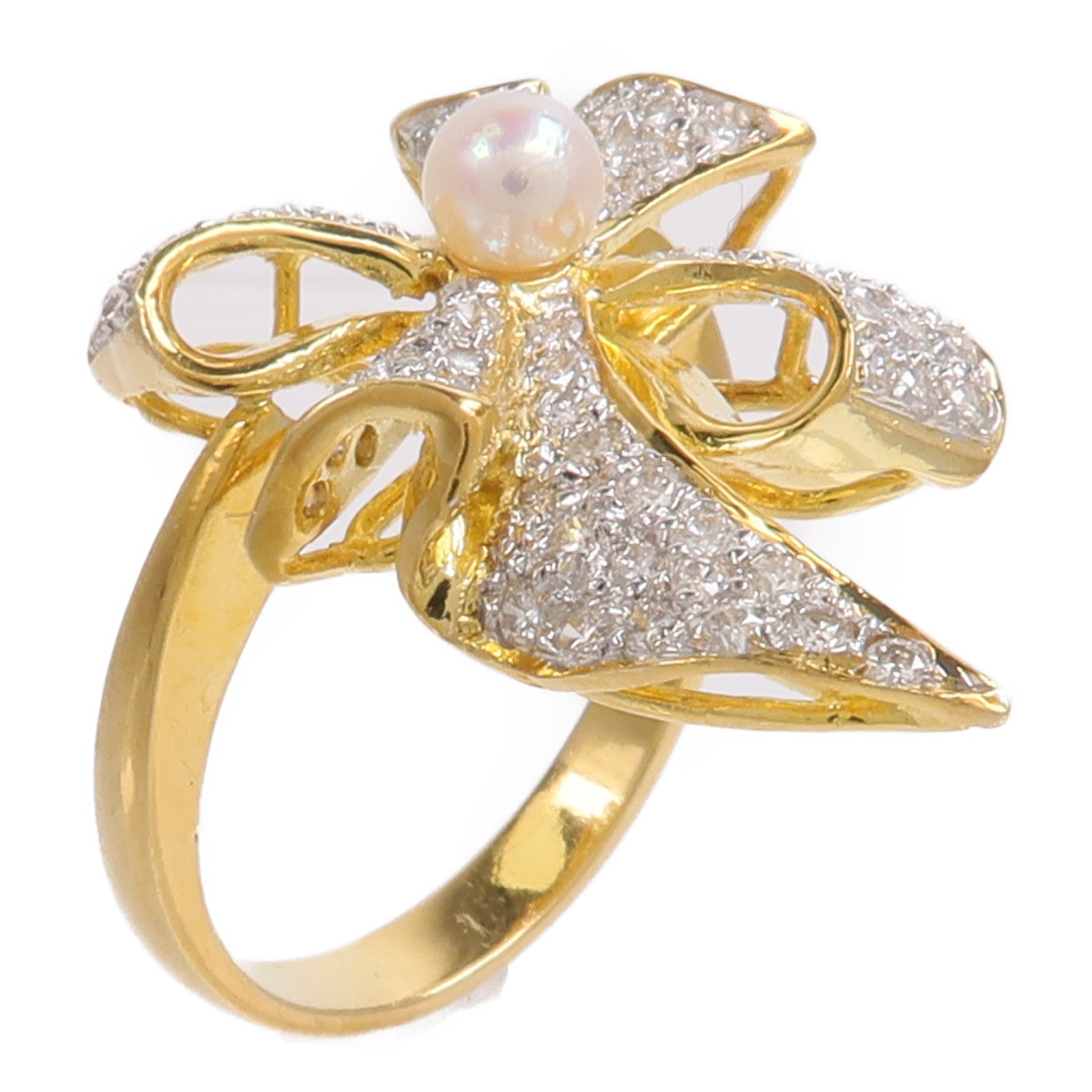 JEWELRY 18K白金/黃金Diamond Pearl Ring鑽石/珍珠戒指