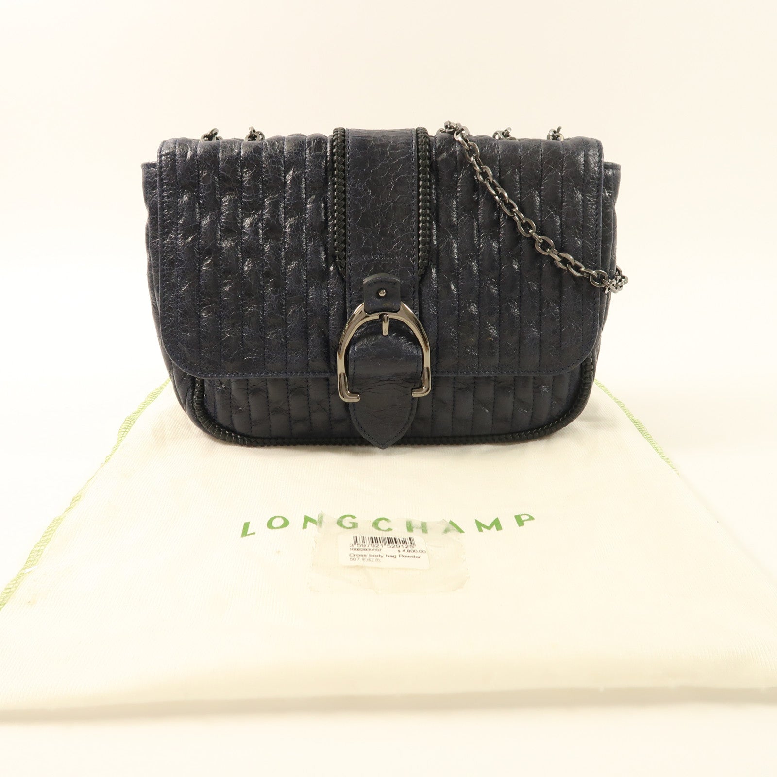 Longchamp 牛皮皮革Chain Shoulder鏈帶肩背袋