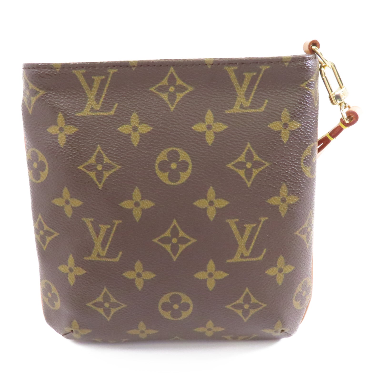 LOUIS VUITTON Monogram Partition金扣手拿包啡色