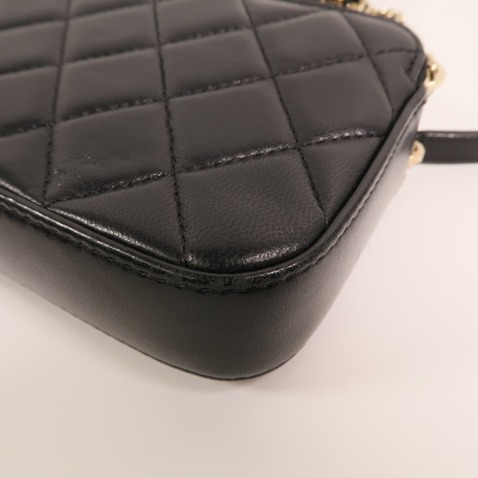 CHANEL 羊皮皮革CC Mark Matelasse Bag金扣鏈帶肩背袋
