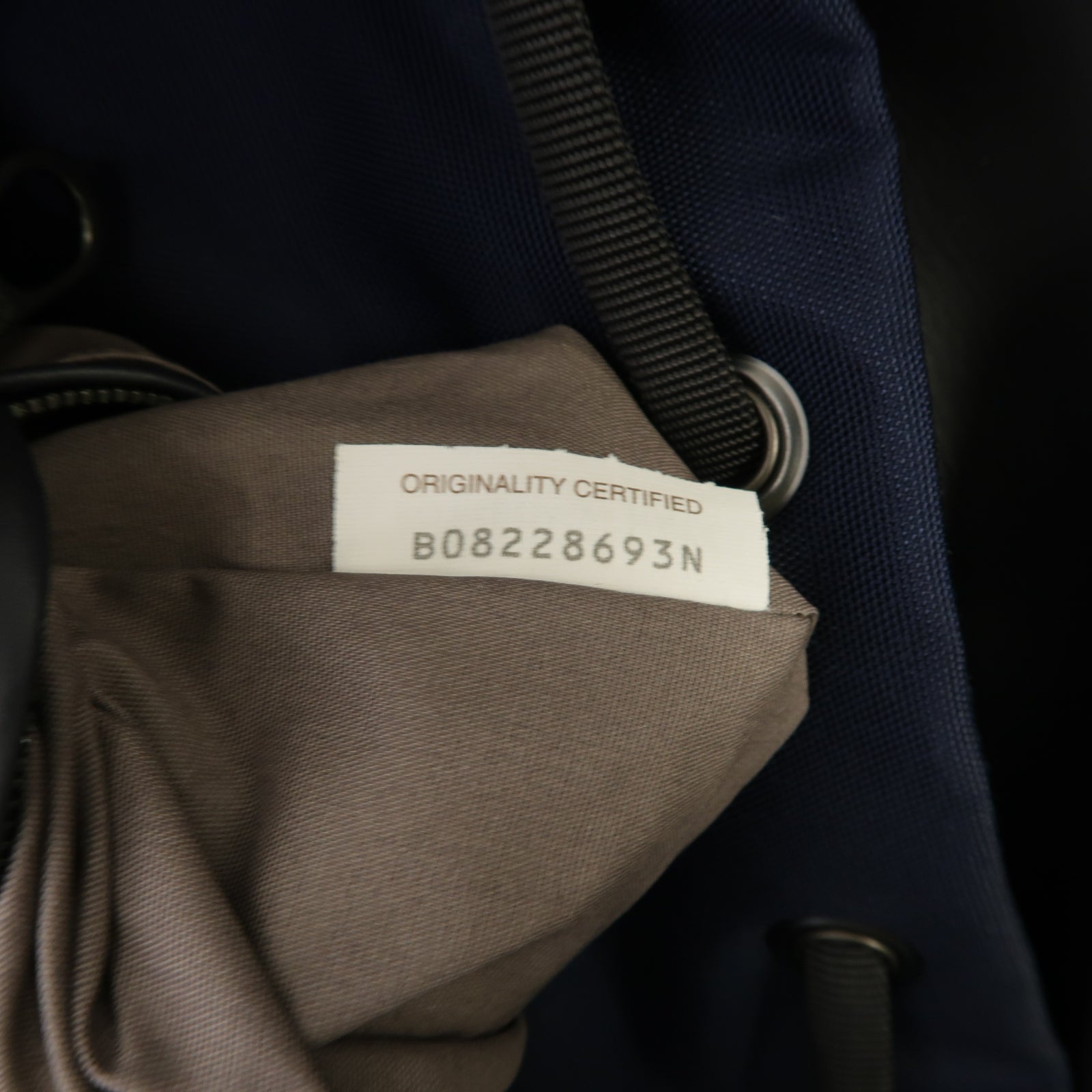 BOTTEGA VENETA 羊皮皮革/帆布Backpack背包深藍色