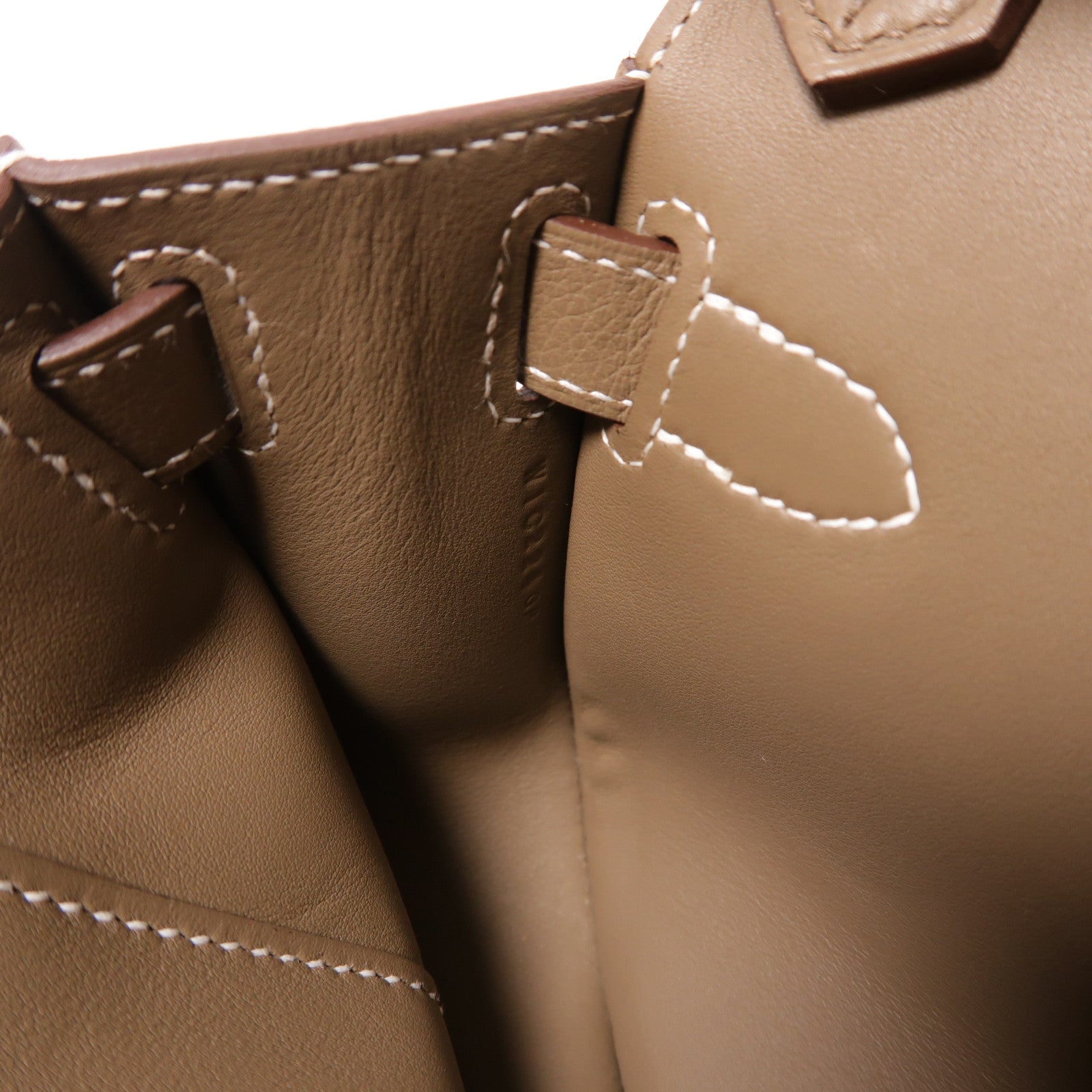 HERMES 【激減優惠】Evercolor皮革Mini Jypsiere銀扣肩背袋Etoupe