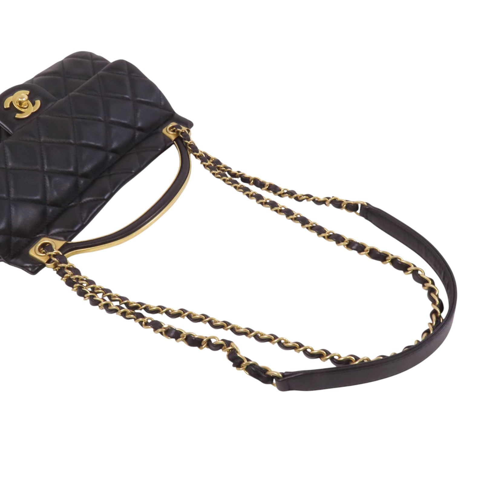 CHANEL 羊皮皮革Lady Handle金扣手挽肩背兩用袋