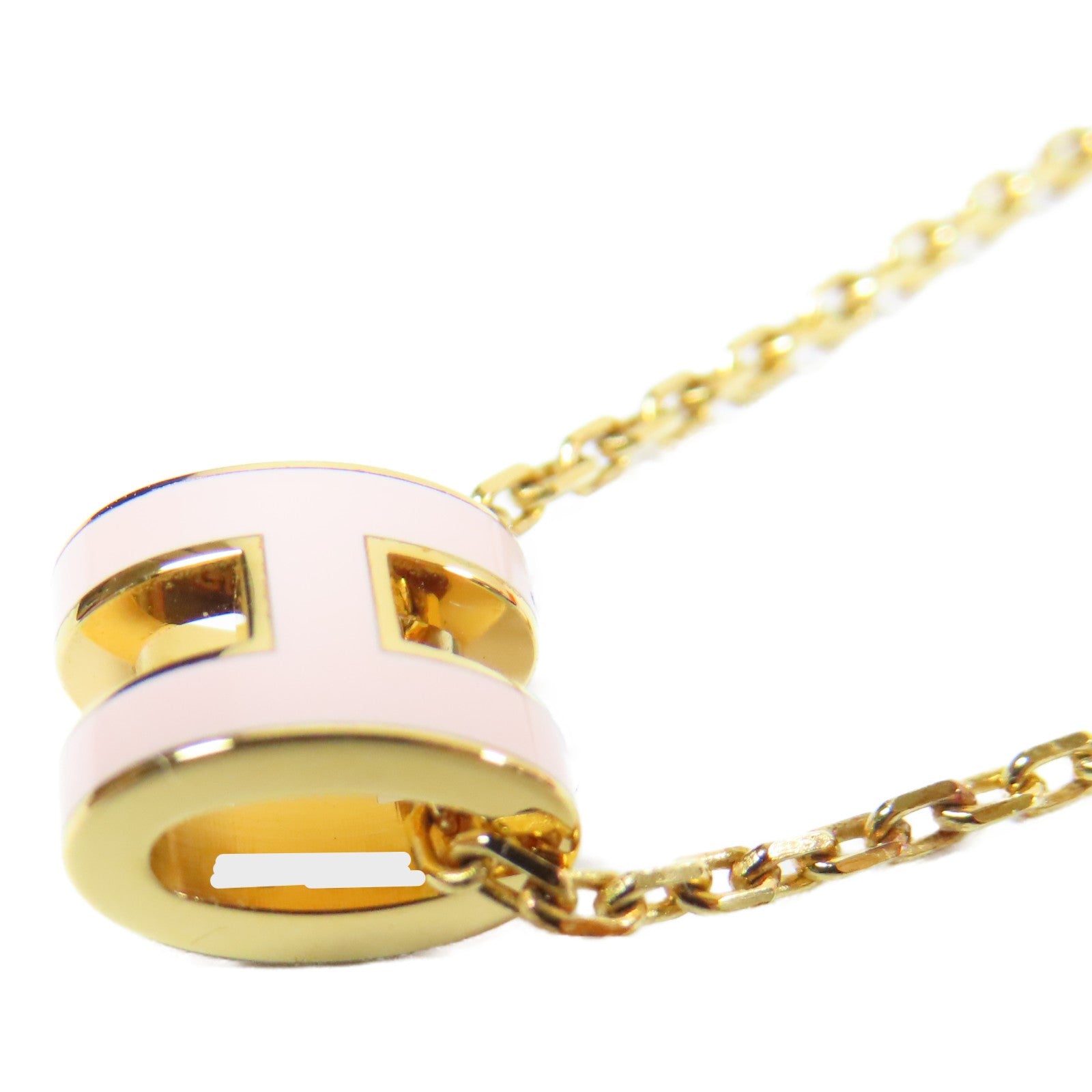 HERMES 金屬Pop H Necklace項鍊粉紅色/金色