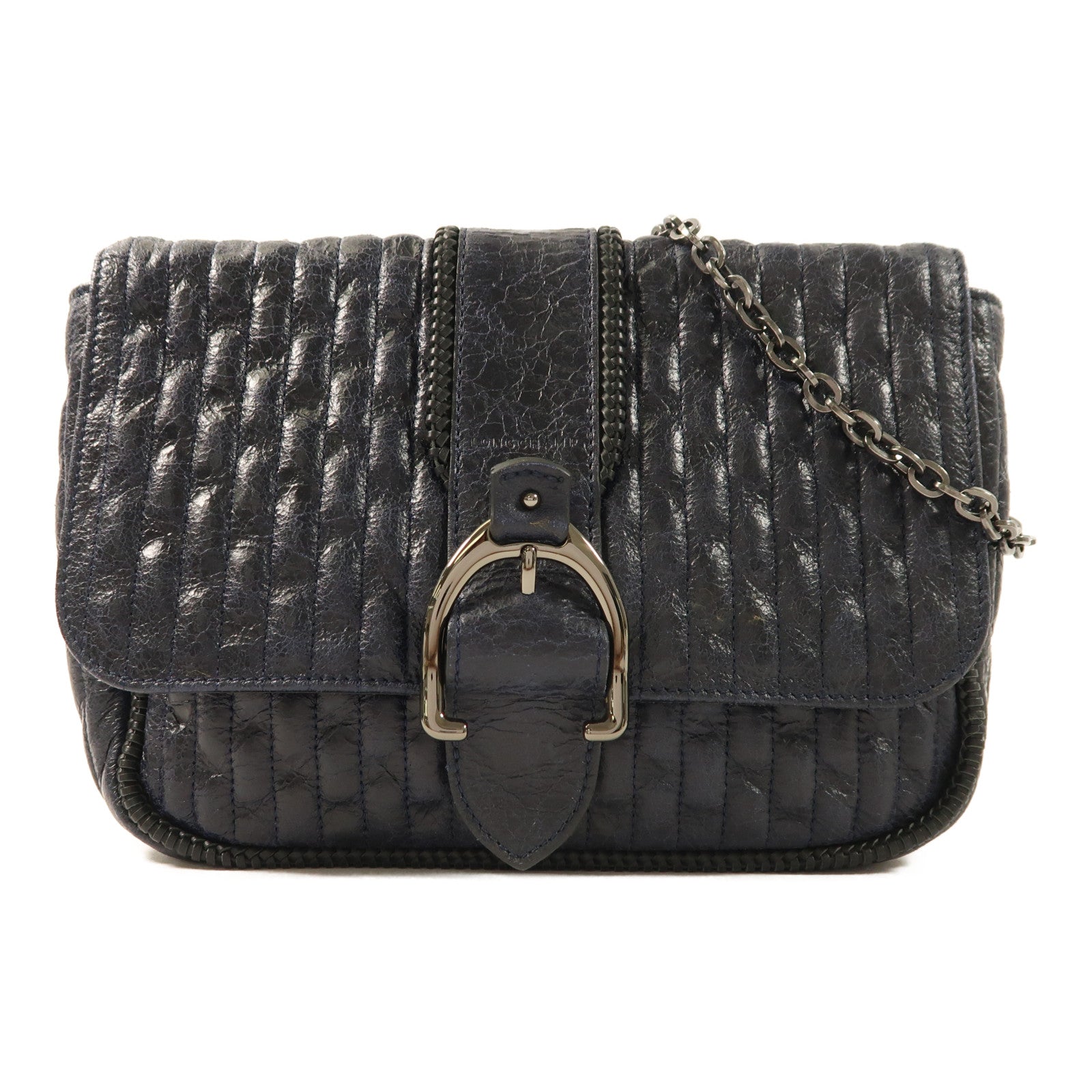 Longchamp 牛皮皮革Chain Shoulder鏈帶肩背袋