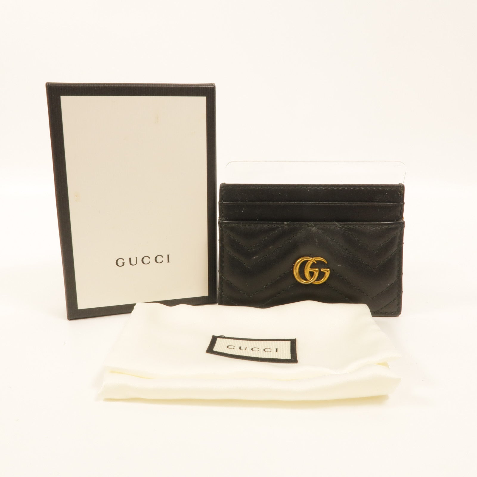 GUCCI 牛皮皮革GG Marmont Card Case卡片套