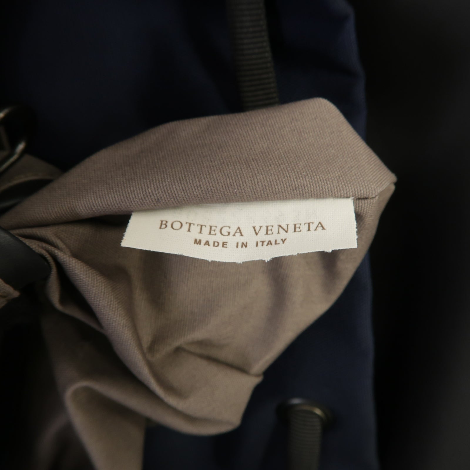 BOTTEGA VENETA 羊皮皮革/帆布Backpack背包深藍色