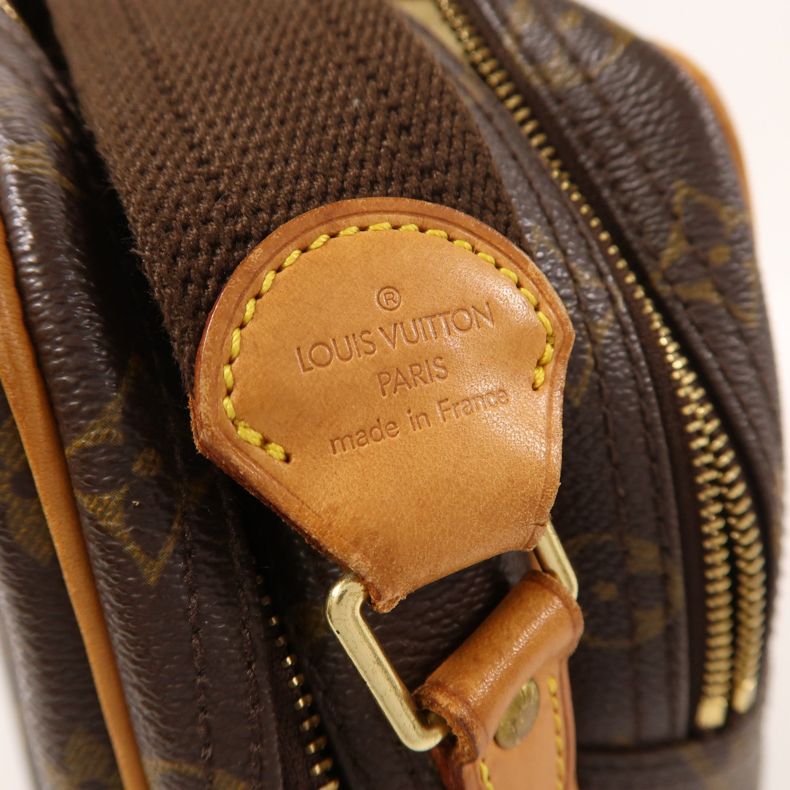 LOUIS VUITTON Monogram Reporter PM金扣肩背袋棕色