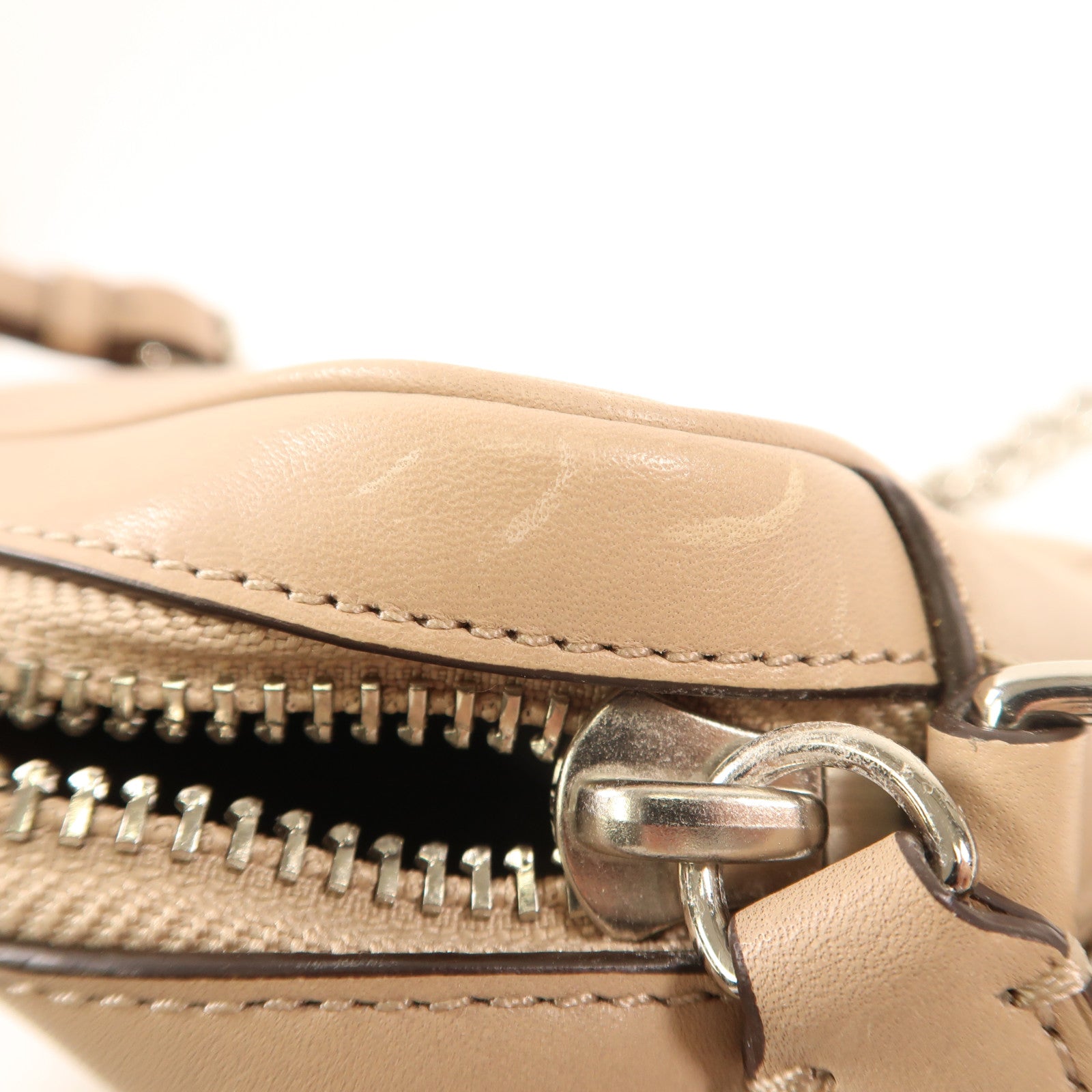 COACH 牛皮皮革Shoulder Bag銀扣肩背袋