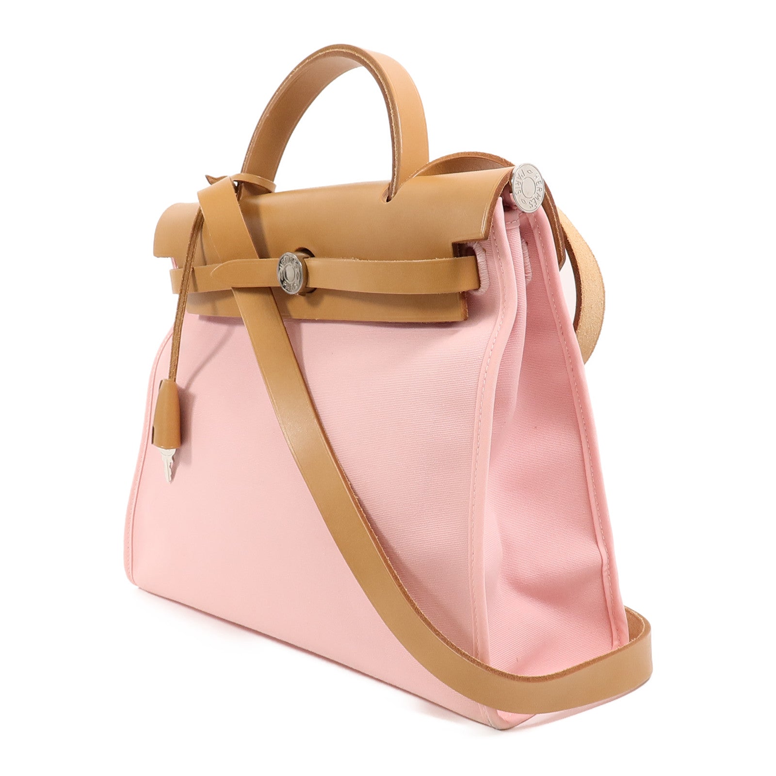 HERMES 帆布Herbag PM手挽肩背兩用袋Rose Sakura