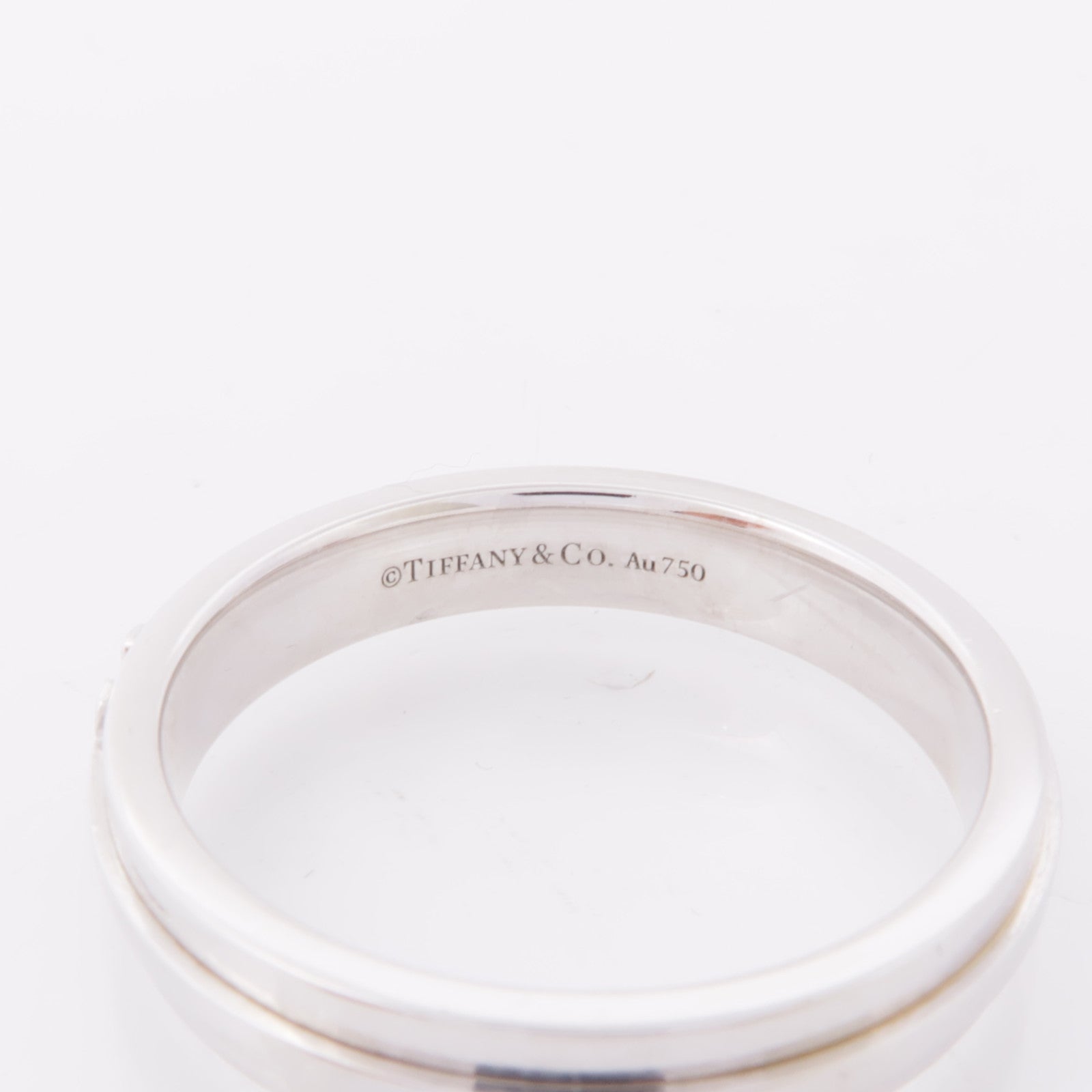 TIFFANY＆CO 18K白金T Narrow Ring戒指US#11.25