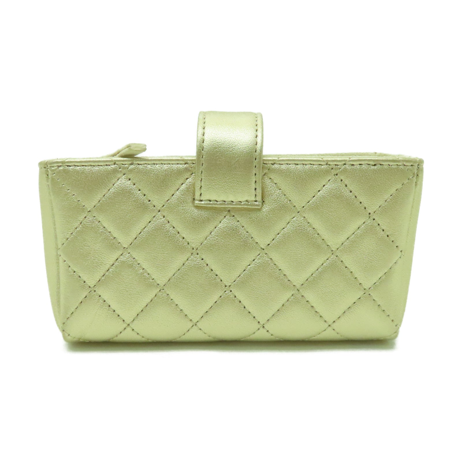 CHANEL 【激減優惠】牛皮皮革Wallet金扣錢包金色