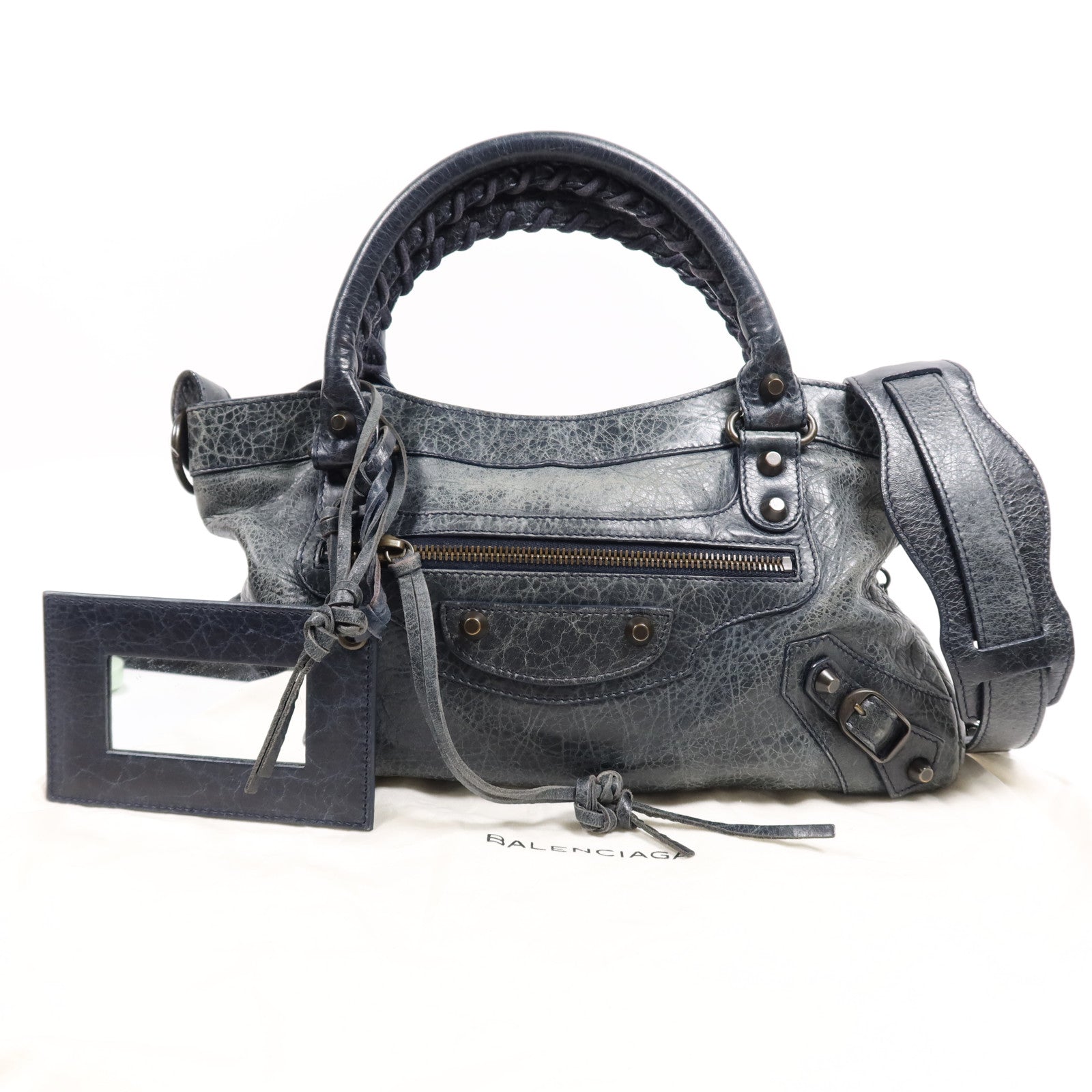 BALENCIAGA 牛皮皮革First金扣手挽肩背兩用袋