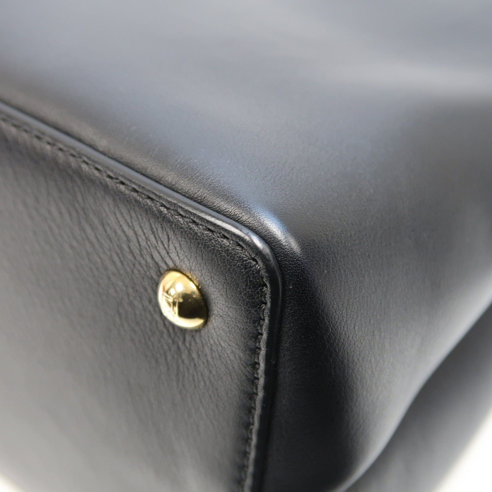 FENDI 牛皮皮革2 Jours金扣手挽肩背兩用袋黑色