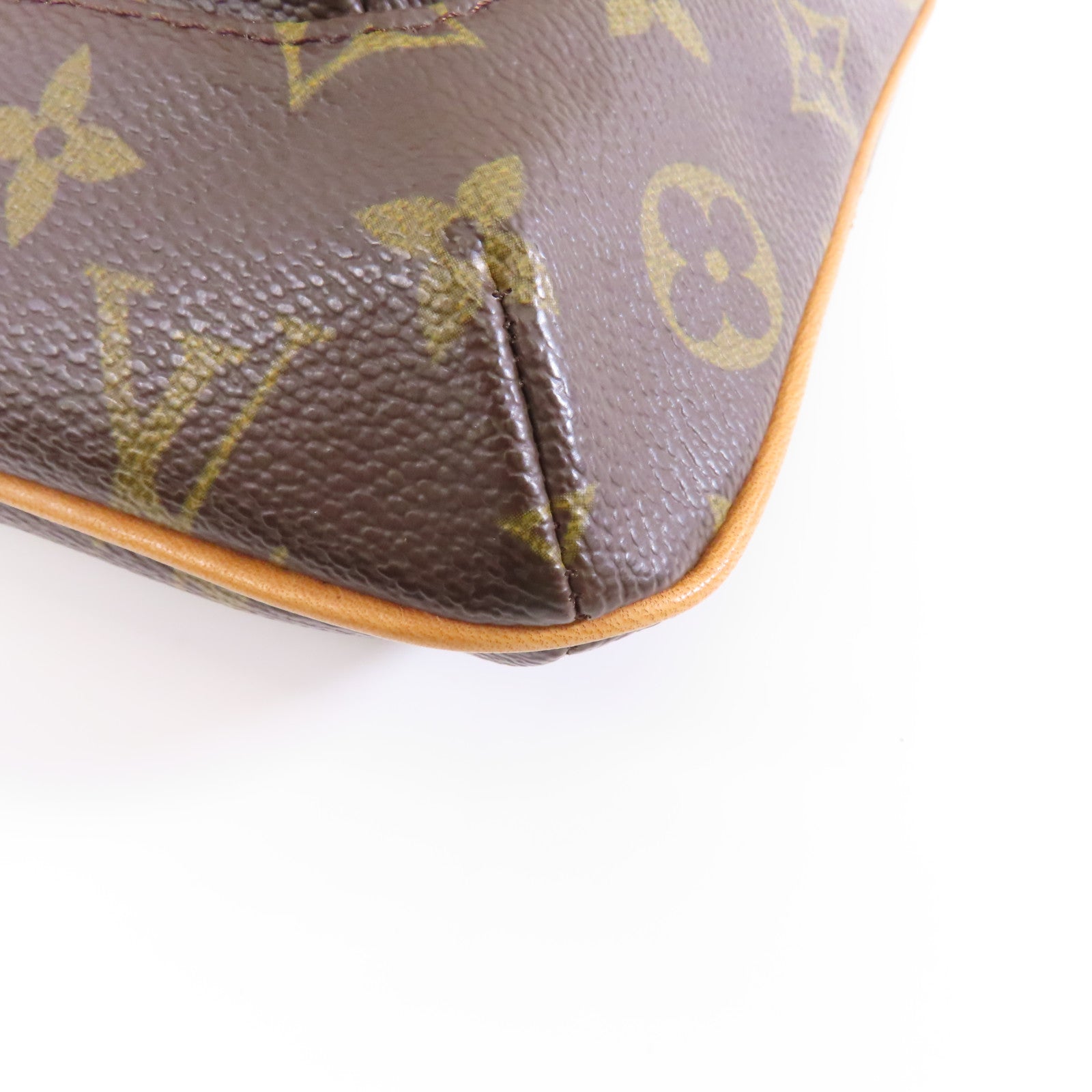 LOUIS VUITTON Monogram Partition金扣手拿包啡色