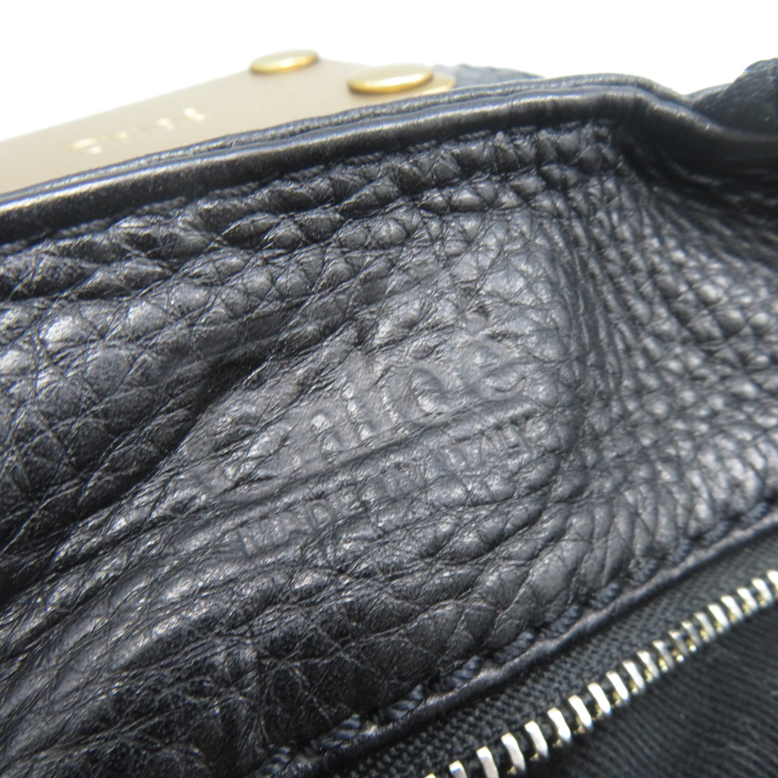 Chloe 【激減優惠】牛皮皮革Shoulder Bag金扣/銀扣肩背袋黑色