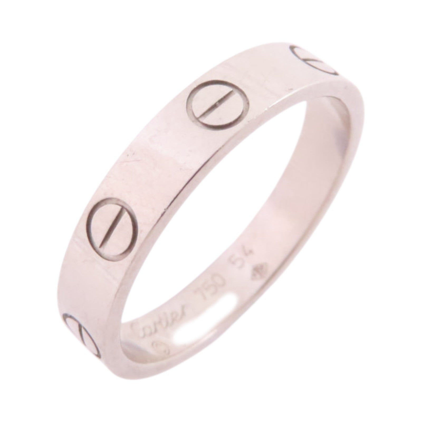 CARTIER Mini Love Ring #54/US#6.5 B4085154 18K White Gold