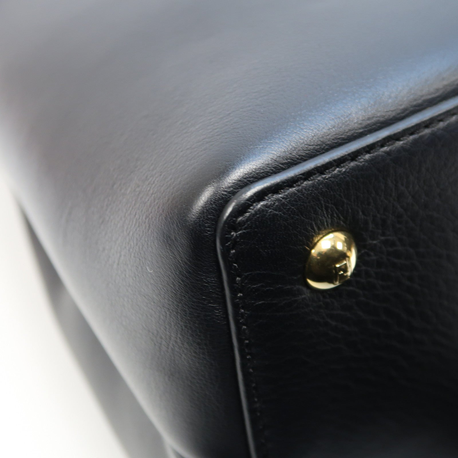 FENDI 牛皮皮革2 Jours金扣手挽肩背兩用袋黑色