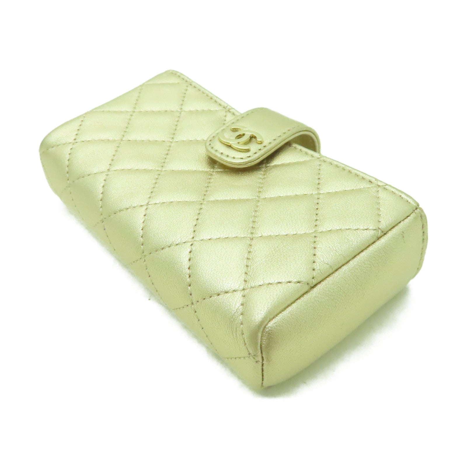CHANEL 【激減優惠】牛皮皮革Wallet金扣錢包金色