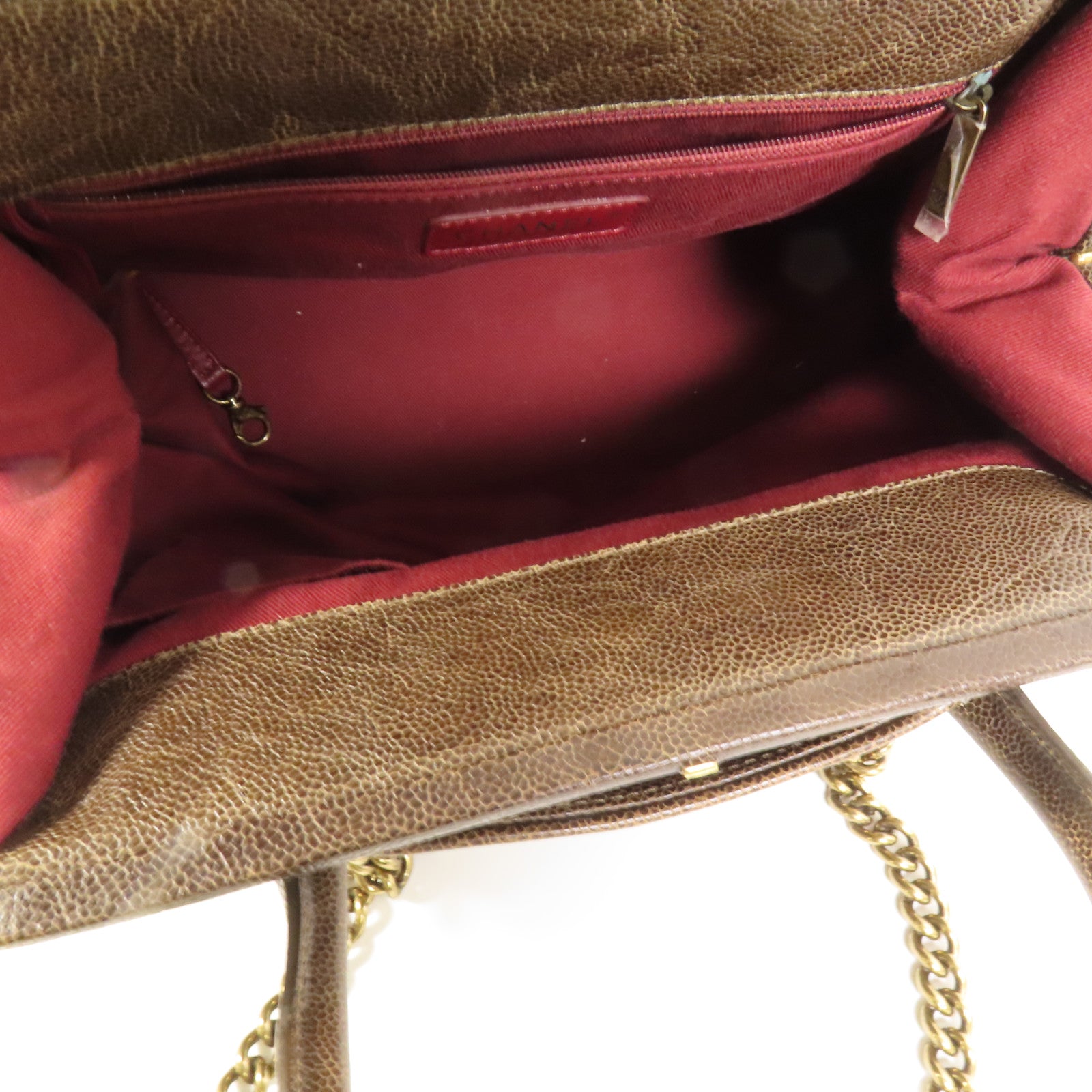 CHANEL 牛皮皮革Shoulder Bag金扣手挽肩背兩用袋