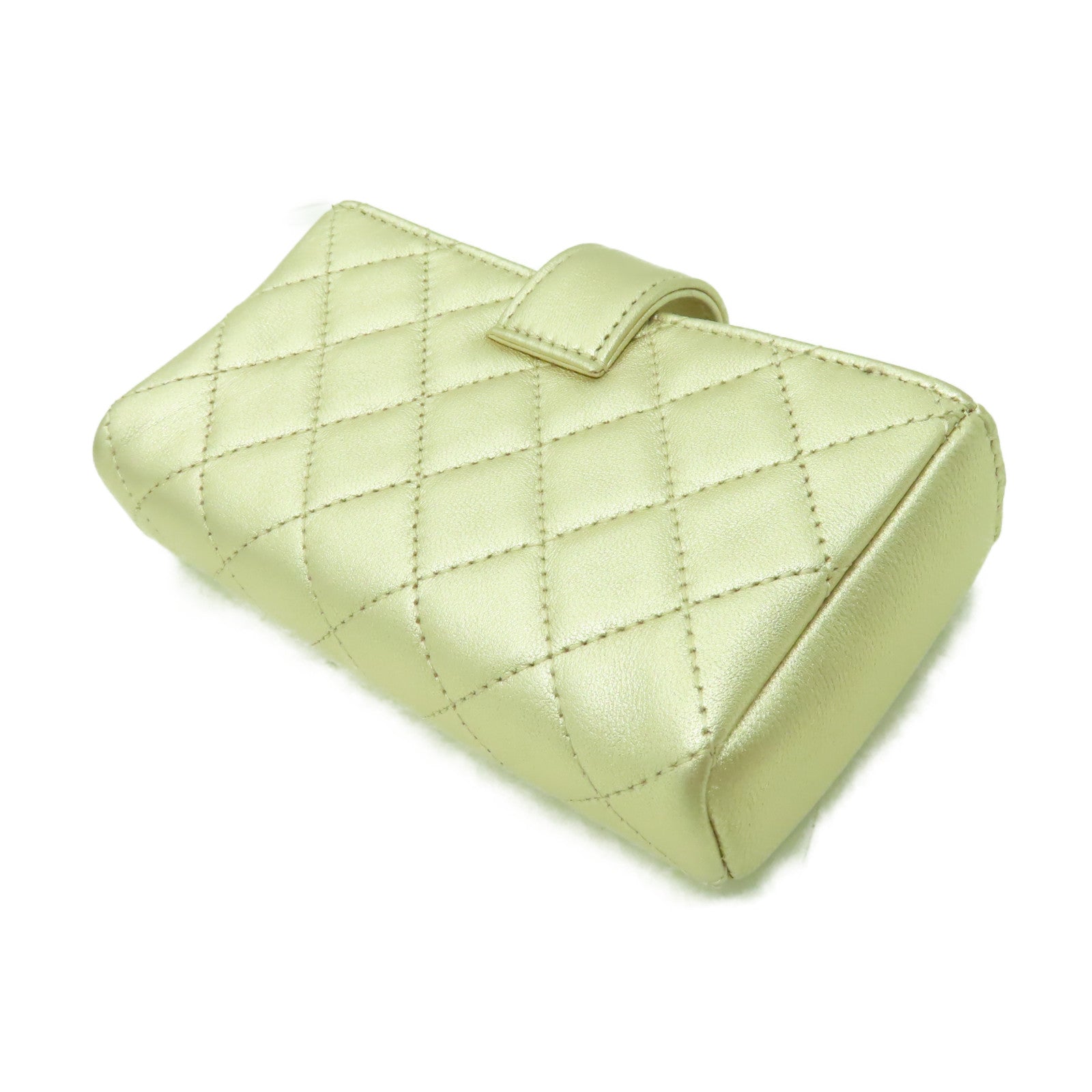 CHANEL 【激減優惠】牛皮皮革Wallet金扣錢包金色